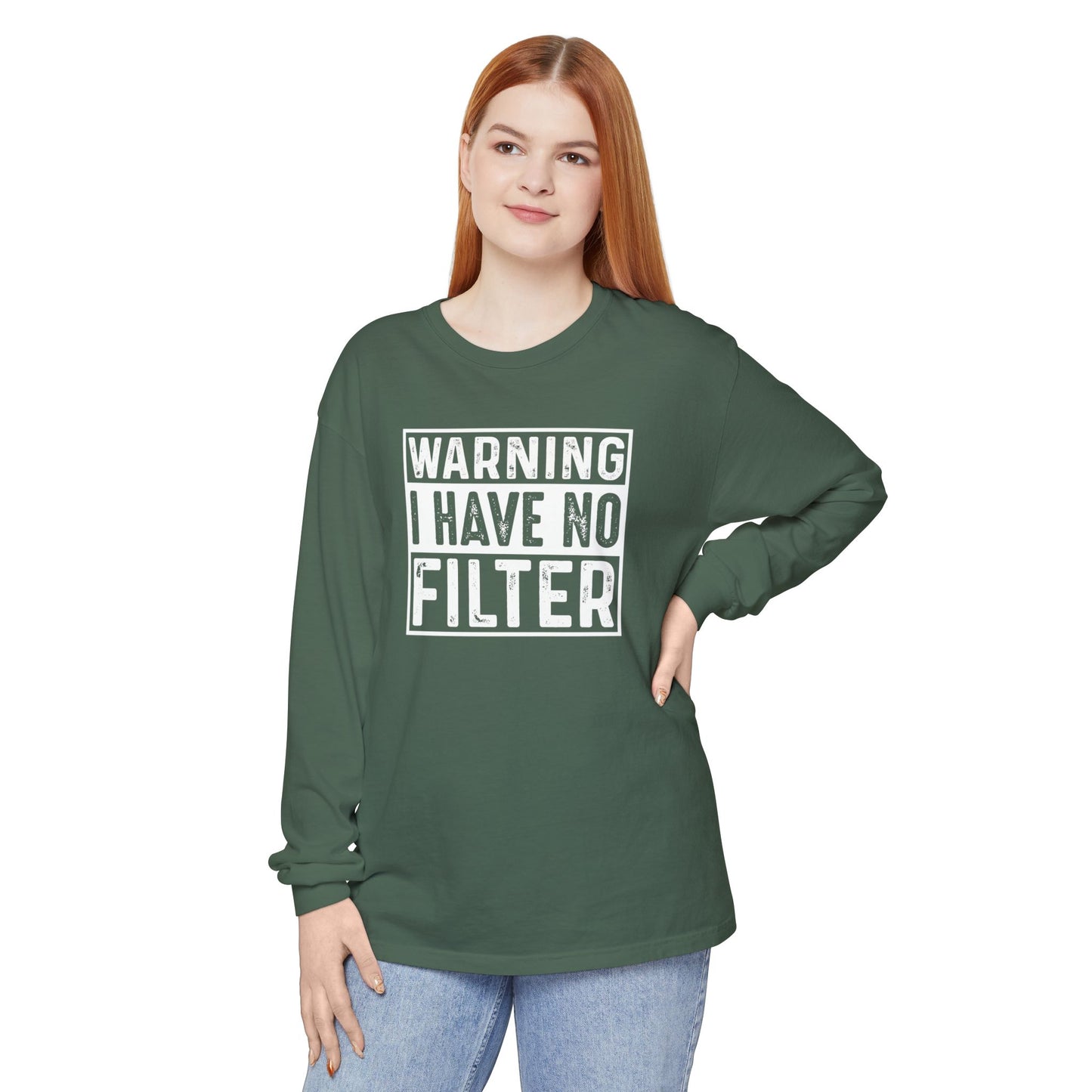 Warning I Have No Filter, Funny Tee, Casual Wear, Gift for Friend, Everyday Style