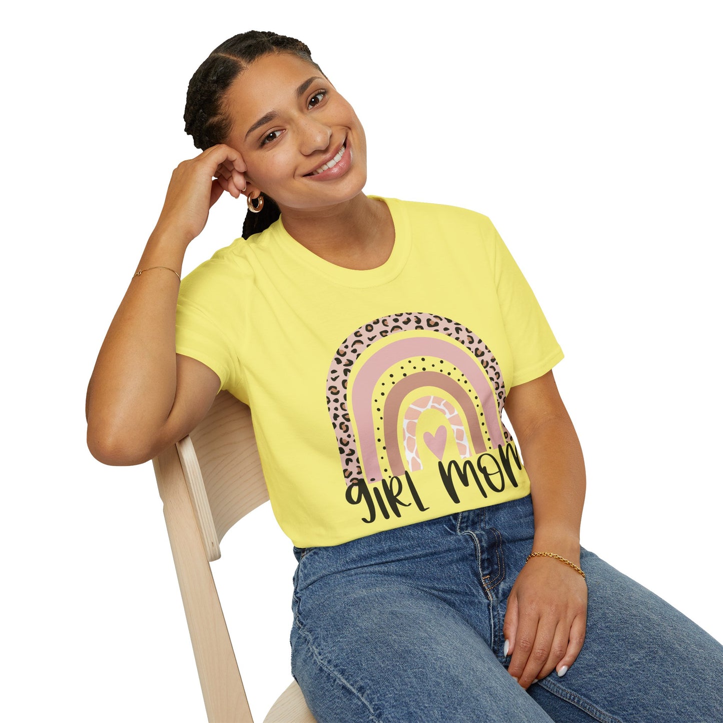 Girl Mom Rainbow T-Shirt Trendy Gift for Mother's Day
