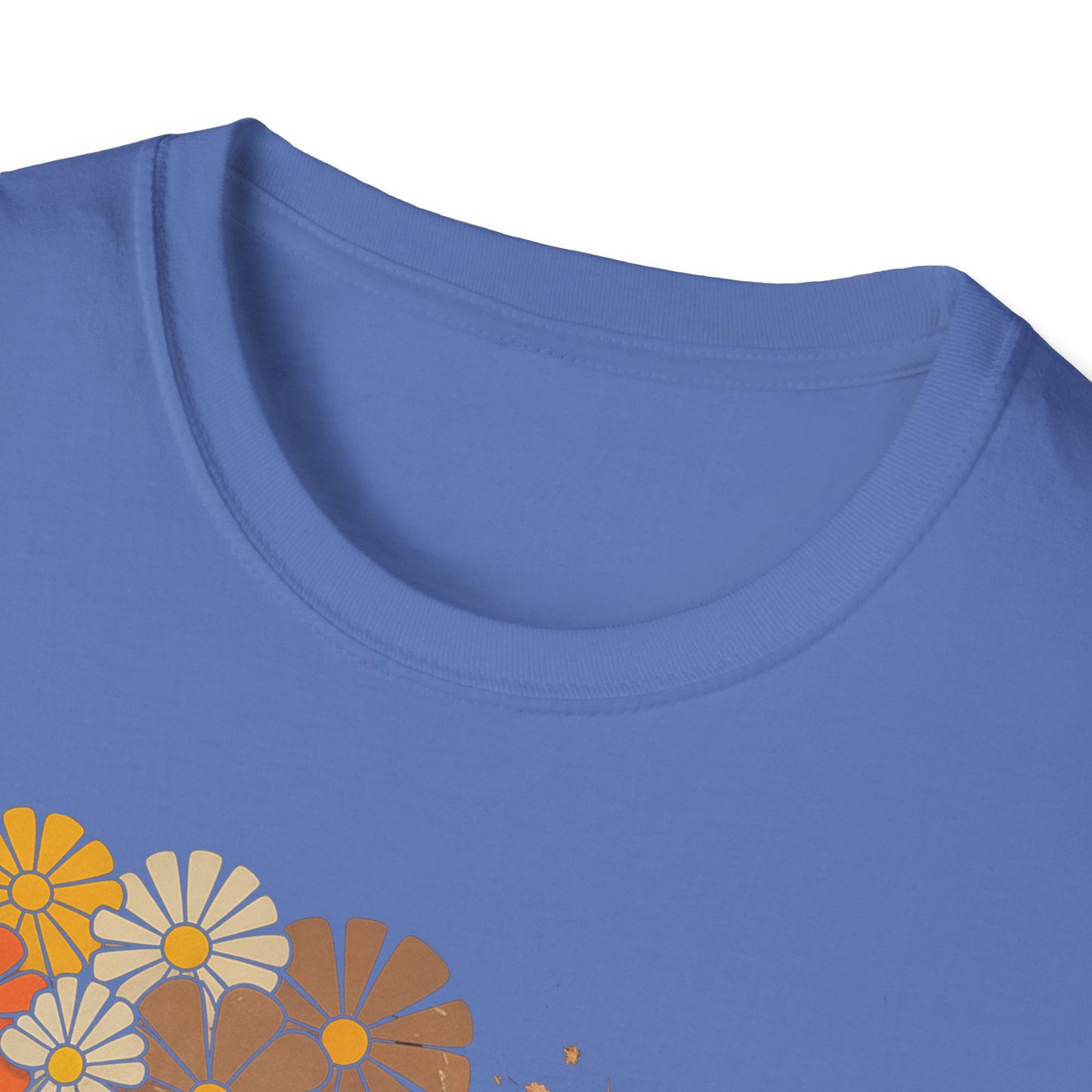 Retro Floral Smiley T-Shirt | Unisex Graphic Tee for Casual Wear, Gift for Friends, Summer Vibes, Self-Care, Birthday Present