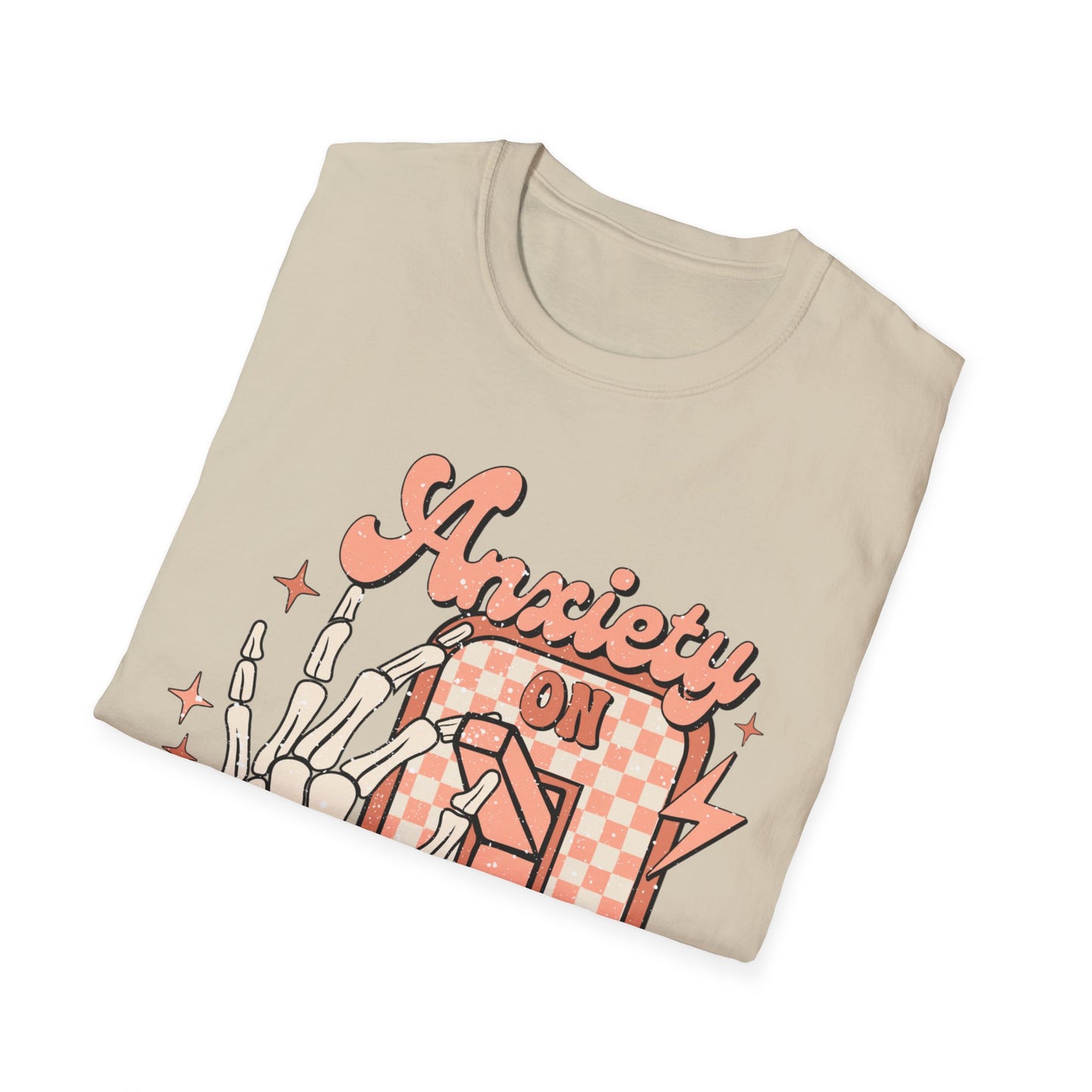Anxiety On/Off Unisex Softstyle T-Shirt - Trendy Graphic Tee