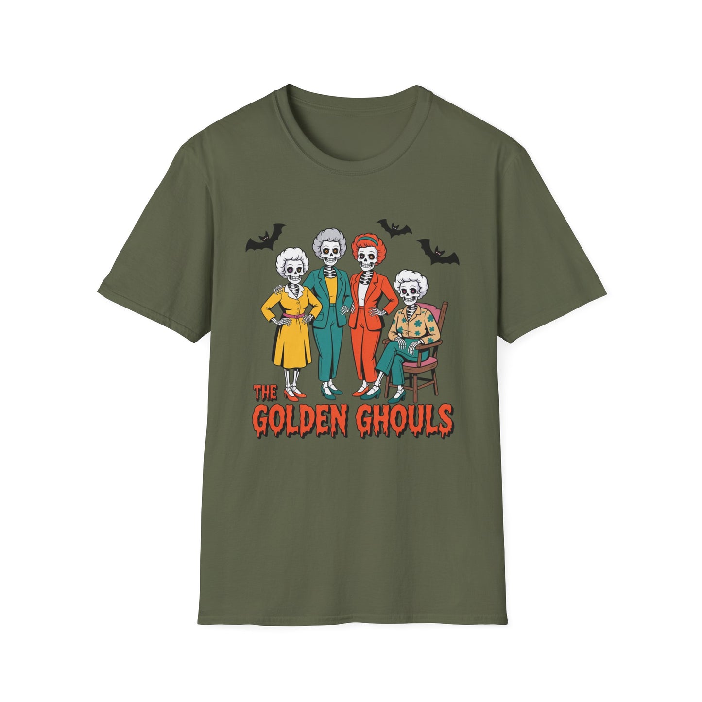 Golden Ghouls Unisex T-Shirt, Halloween Costume Tee, Spooky Style Shirt, Casual Fall Wear, Perfect for Ghoulish Gatherings