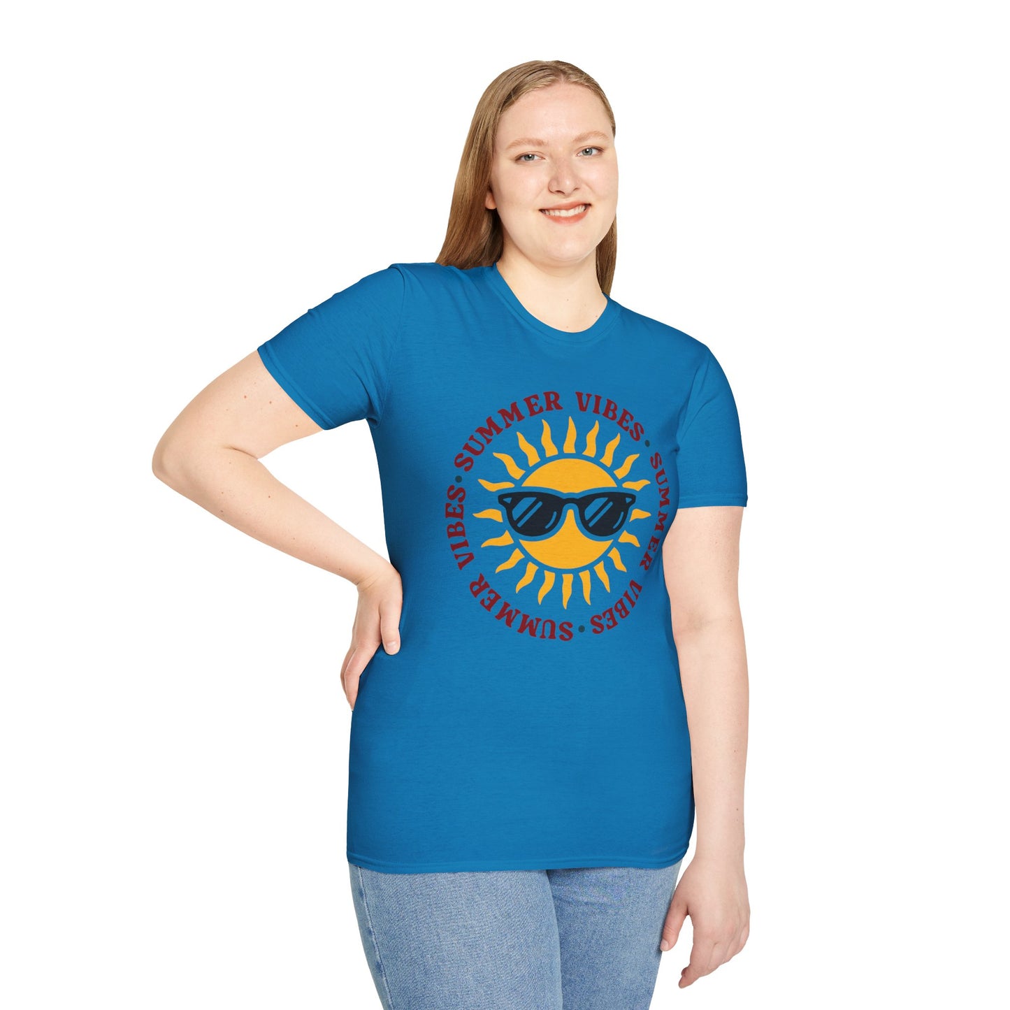 Summer Vibes – Bright Yellow Sun Tee