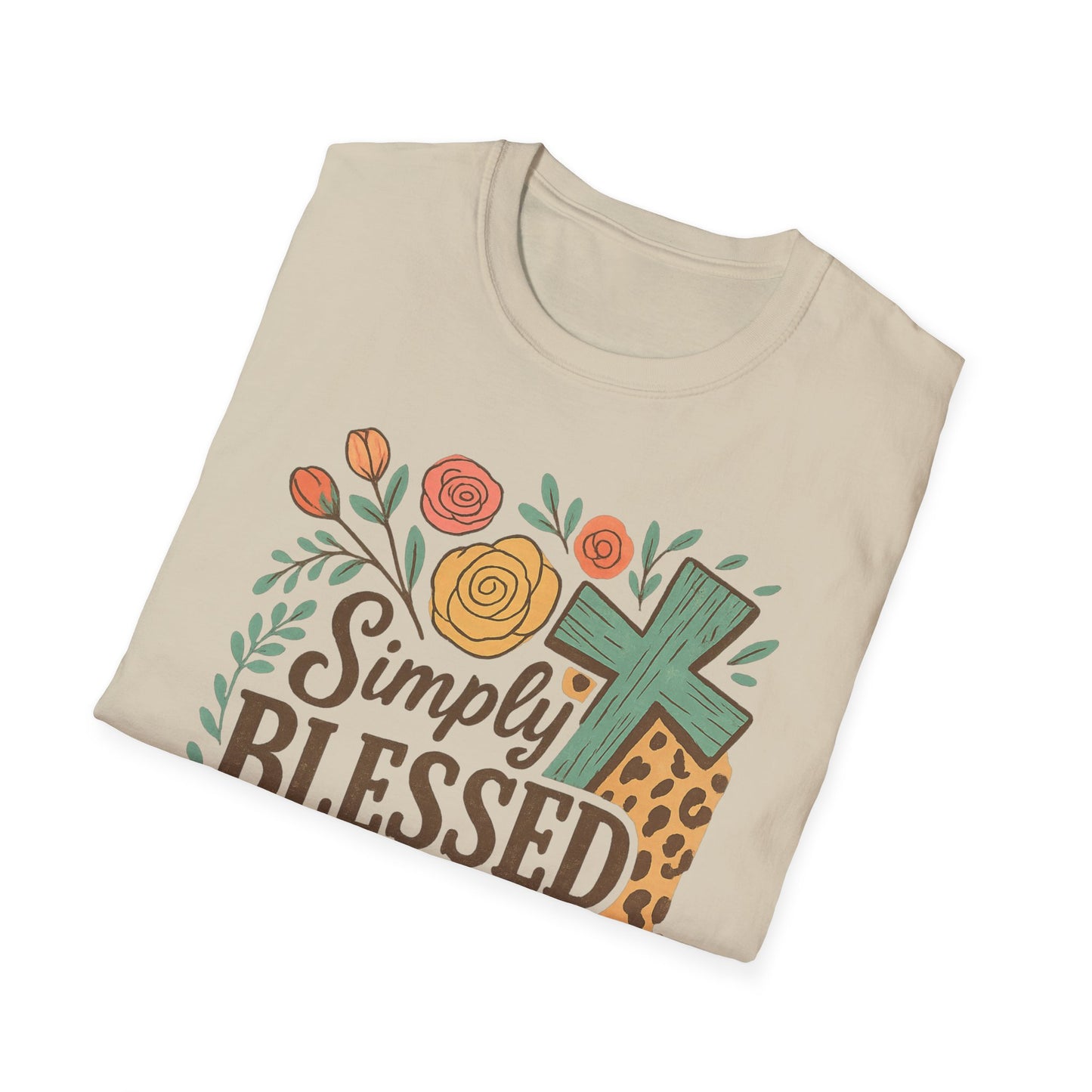 Simply Blessed Unisex Softstyle T-Shirt, Faith Shirt, Casual Gift, Christian Apparel, Spring Fashion, Inspirational Tee