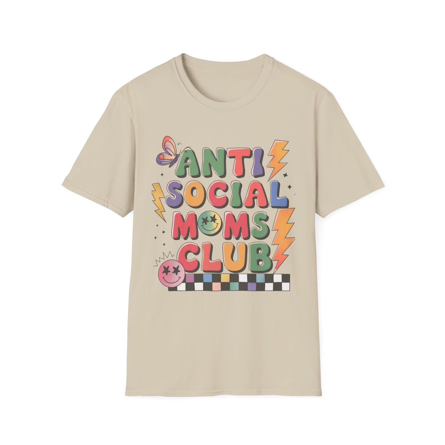 Anti Social Moms Club - Trendy Graphic Tee for Moms