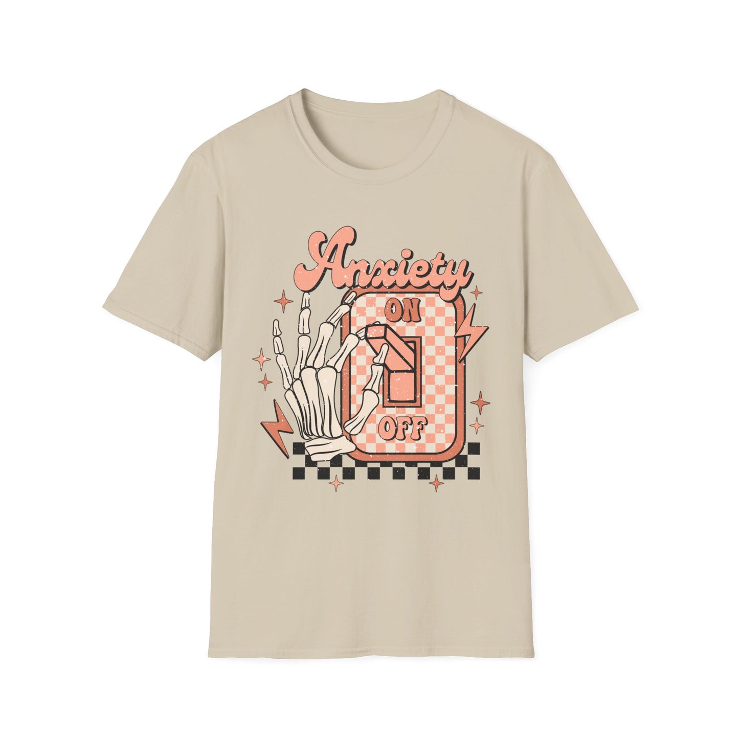 Anxiety On/Off Unisex Softstyle T-Shirt - Trendy Graphic Tee