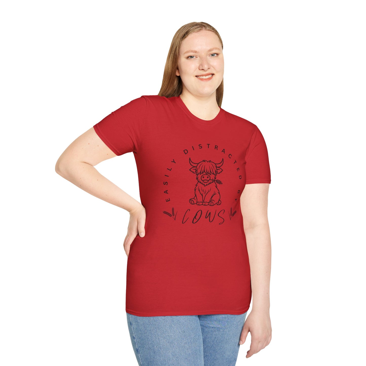 Easily Distracted by Cows - Graphic Tee, Funny Cow Tee, Animal Lover Shirt, Farm Life Gift, Casual Everyday Wear