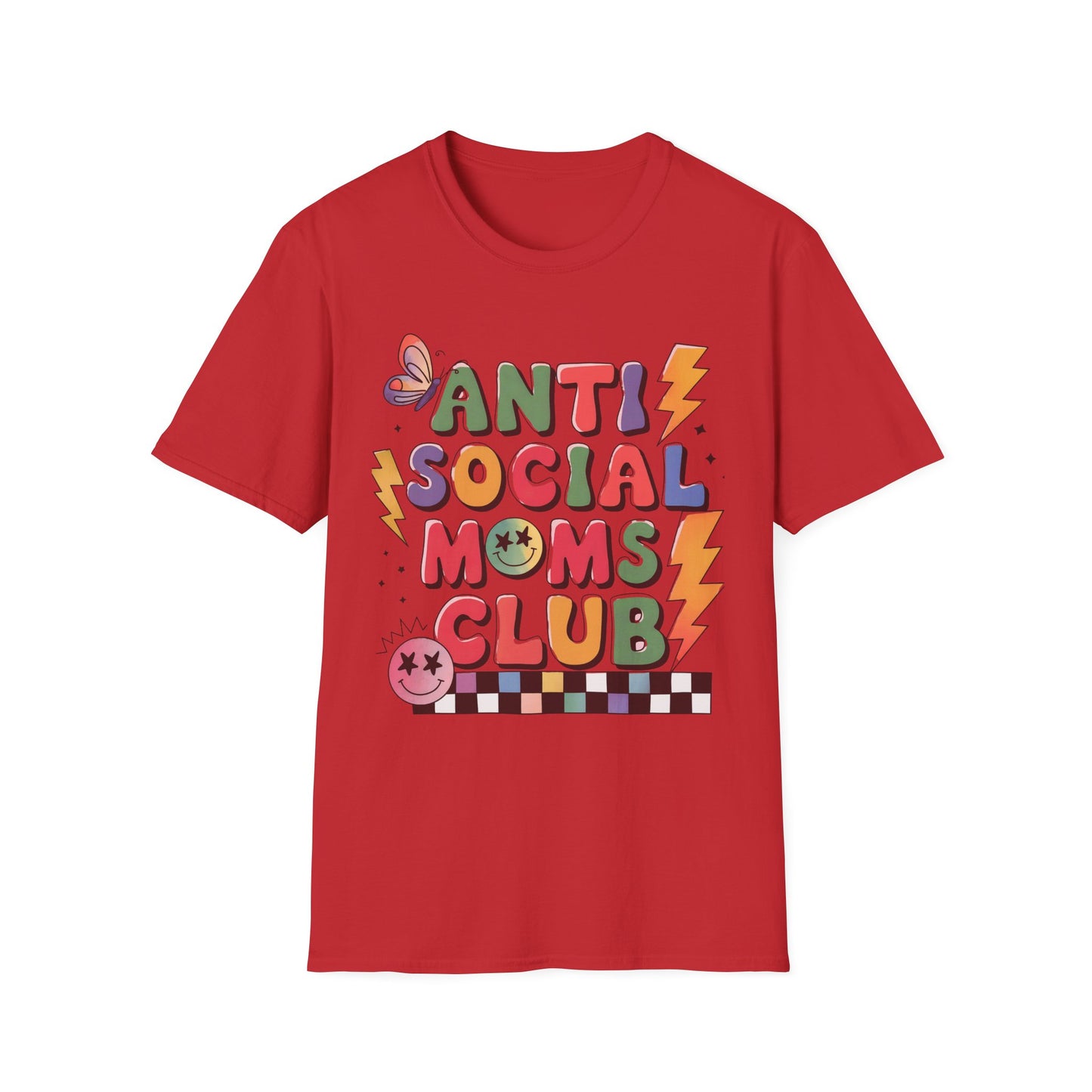Anti Social Moms Club - Trendy Graphic Tee for Moms