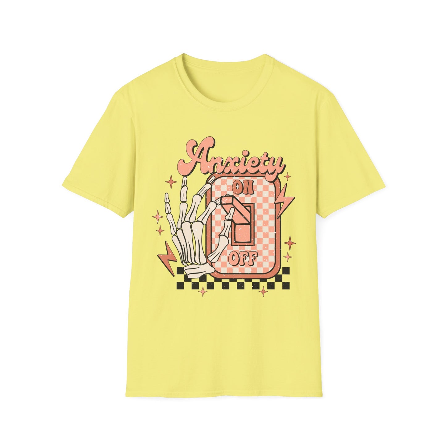 Anxiety On/Off Unisex Softstyle T-Shirt - Trendy Graphic Tee