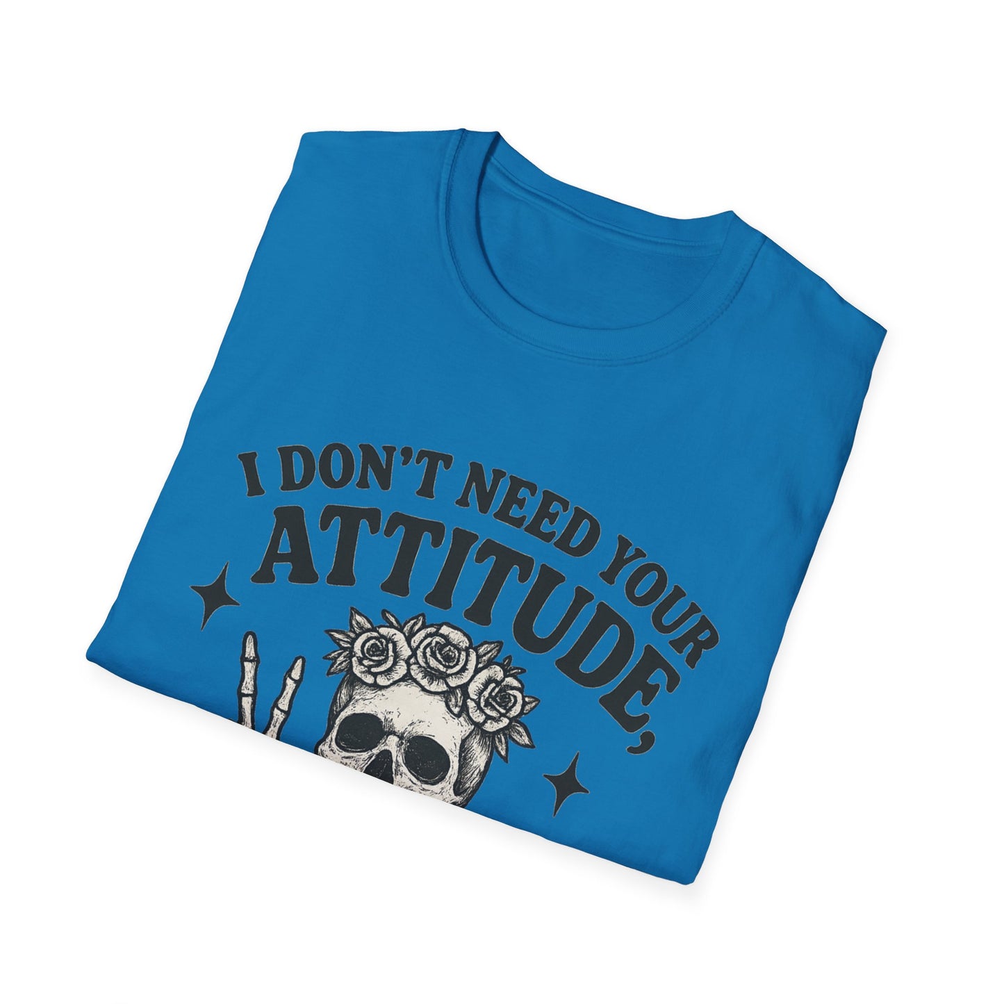 Attitude Skull Graphic Tee, Edgy Gift, Hipster Fashion, Festival Outfit, Statement Top