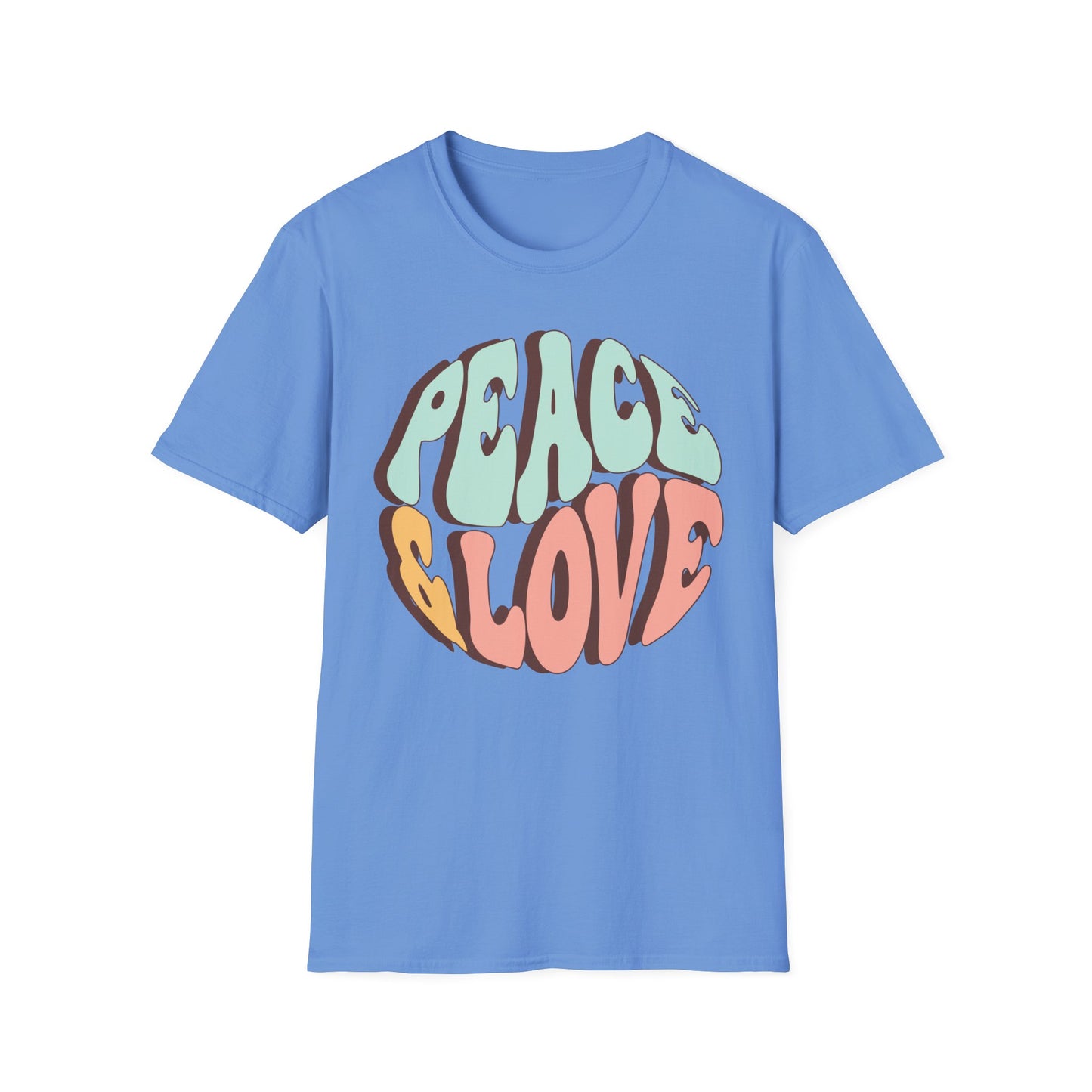 Peace & Love Unisex Softstyle T-Shirt - Retro Vibe for Casual Outings