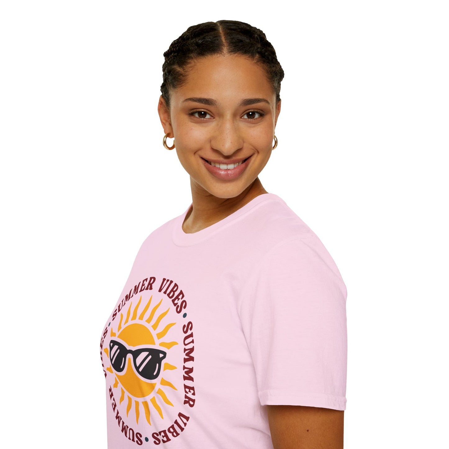 Summer Vibes – Bright Yellow Sun Tee