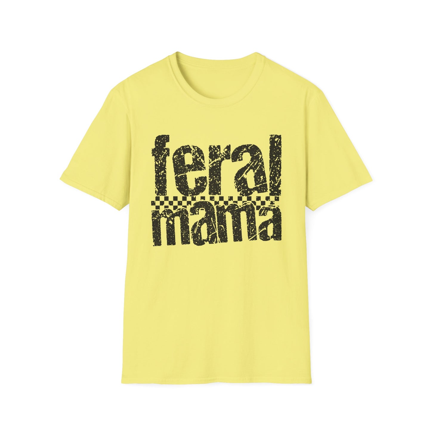 Feral Mama Unisex Softstyle T-Shirt, Funny Gift for Moms, Casual Wear, Graphic Tee, Mother's Day Present, Everyday Comfort