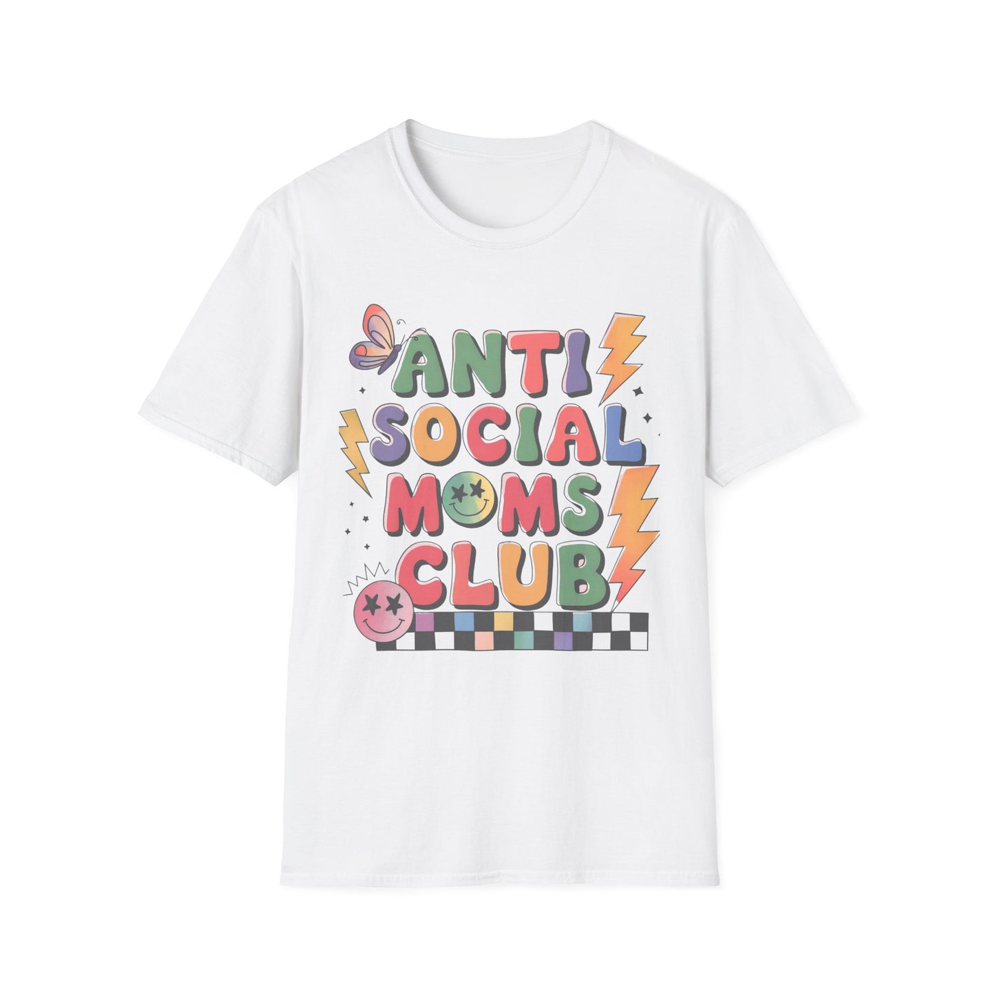 Anti Social Moms Club - Trendy Graphic Tee for Moms