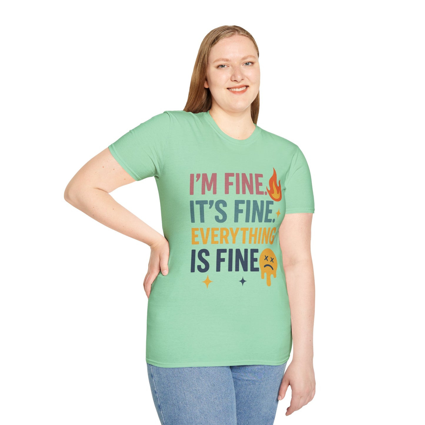 I'm Fine Unisex Softstyle T-Shirt – Casual Humor Tee