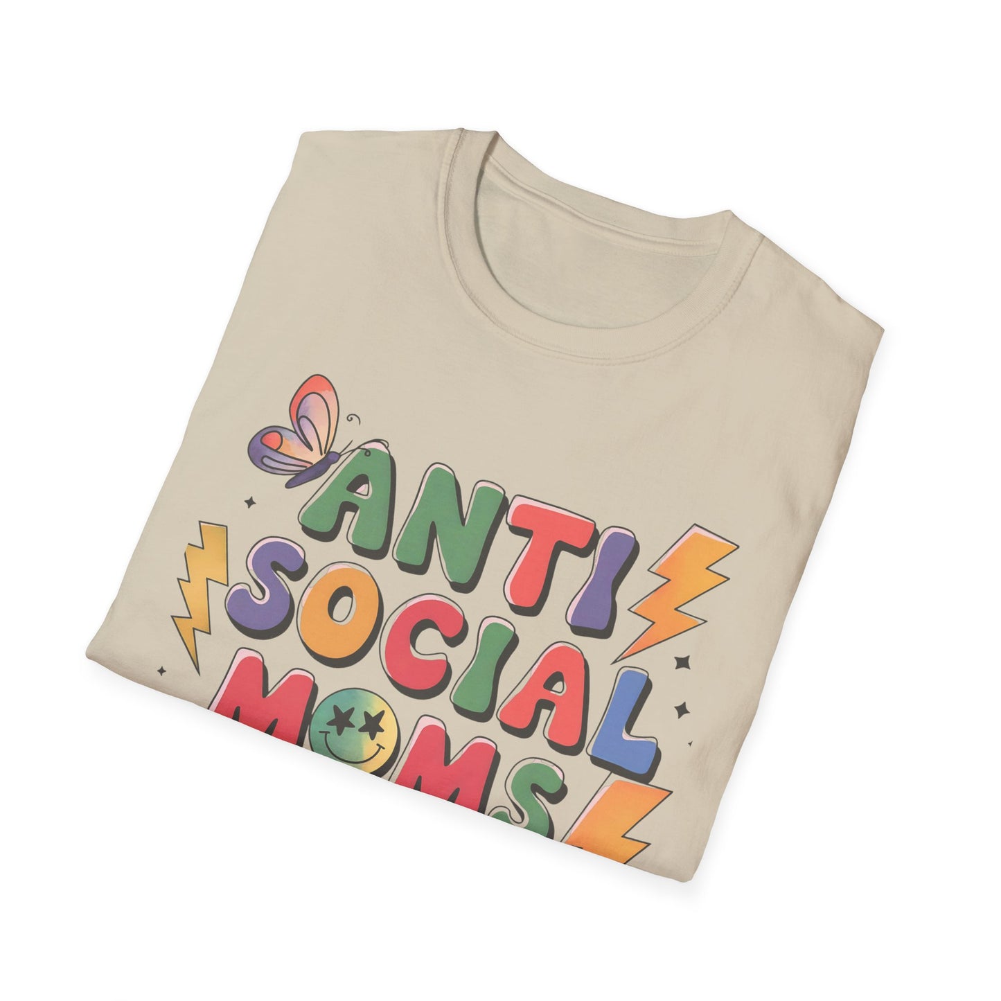 Anti Social Moms Club - Trendy Graphic Tee for Moms