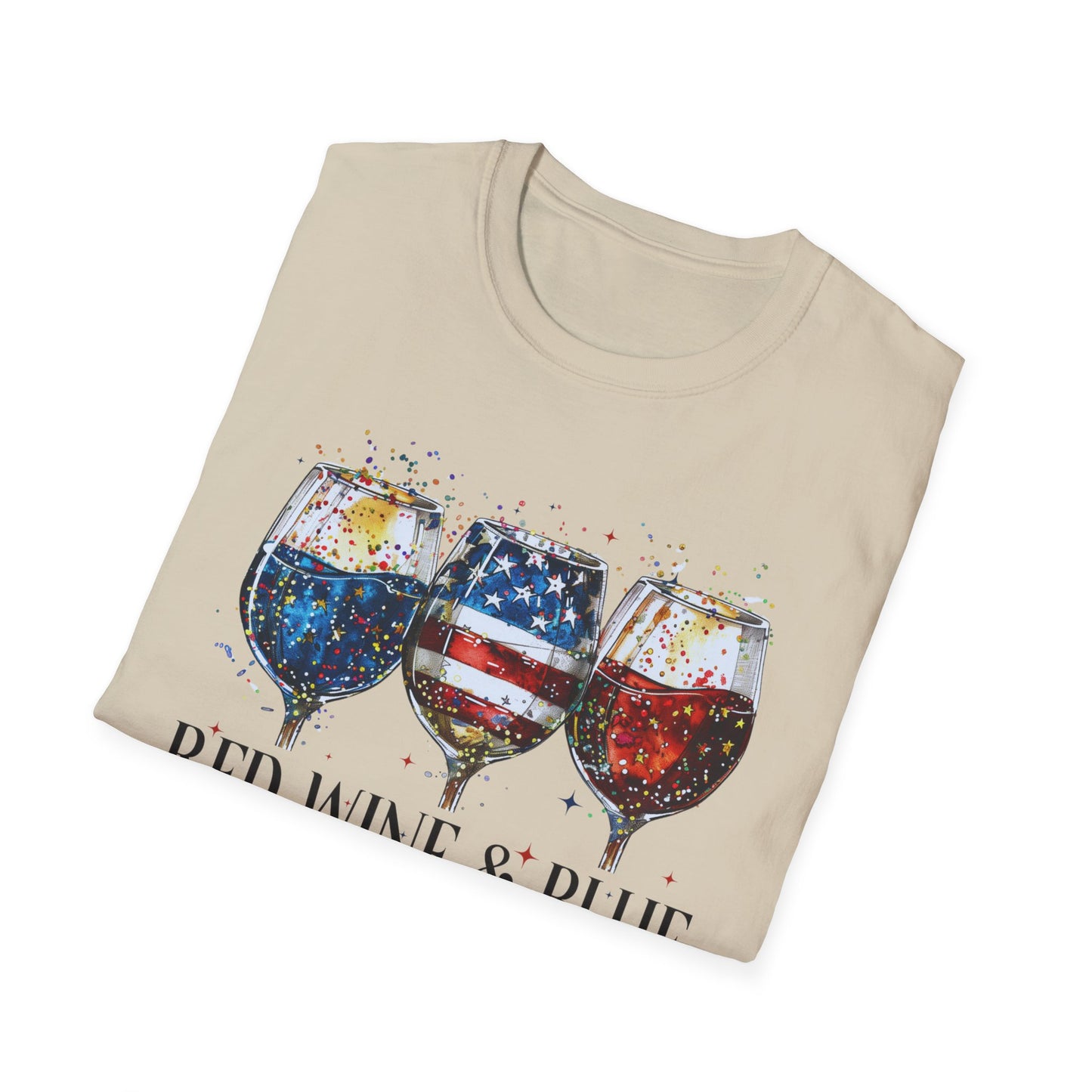Patriotic Red Wine & Blue - T-Shirt