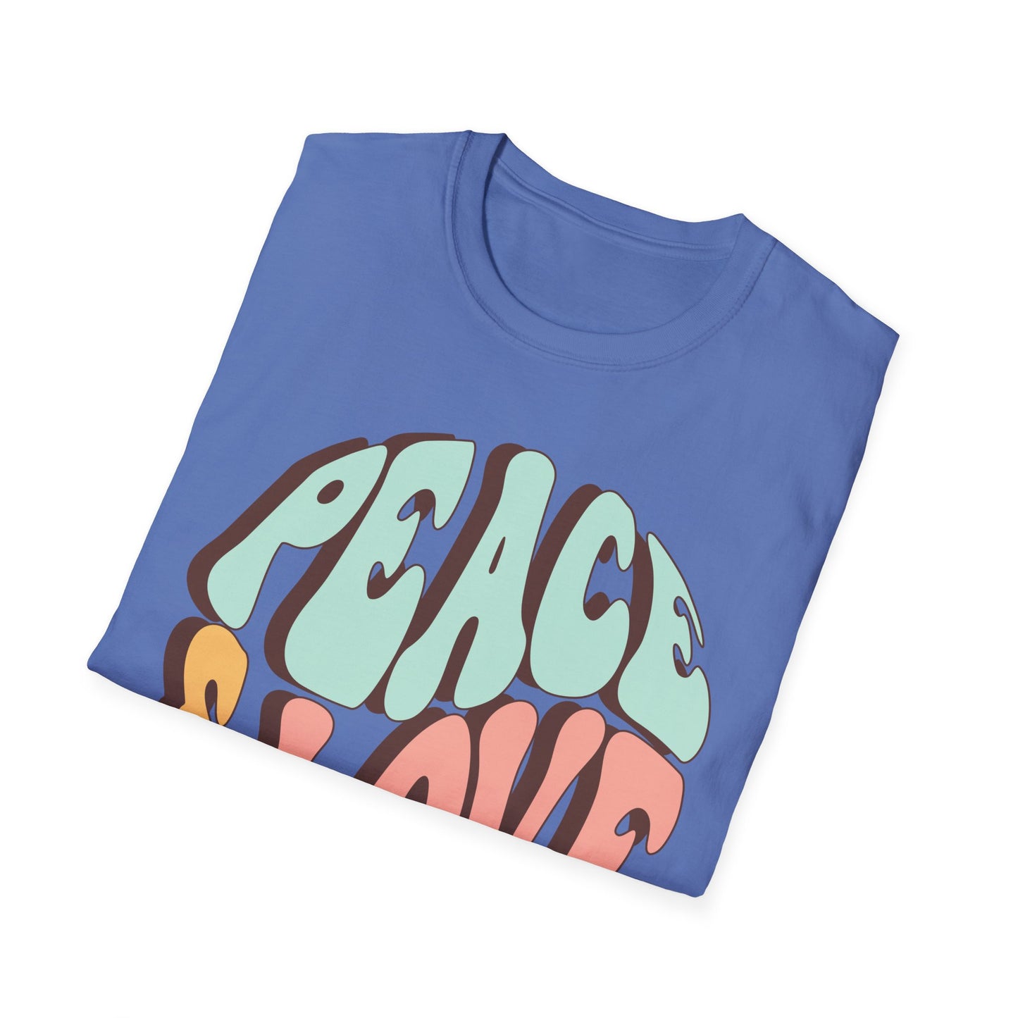Peace & Love Unisex Softstyle T-Shirt - Retro Vibe for Casual Outings