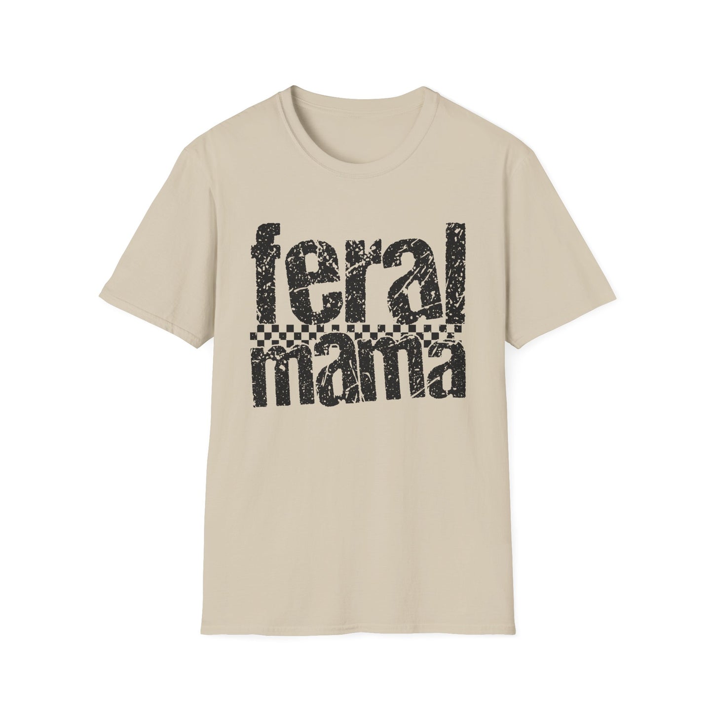 Feral Mama Unisex Softstyle T-Shirt, Funny Gift for Moms, Casual Wear, Graphic Tee, Mother's Day Present, Everyday Comfort