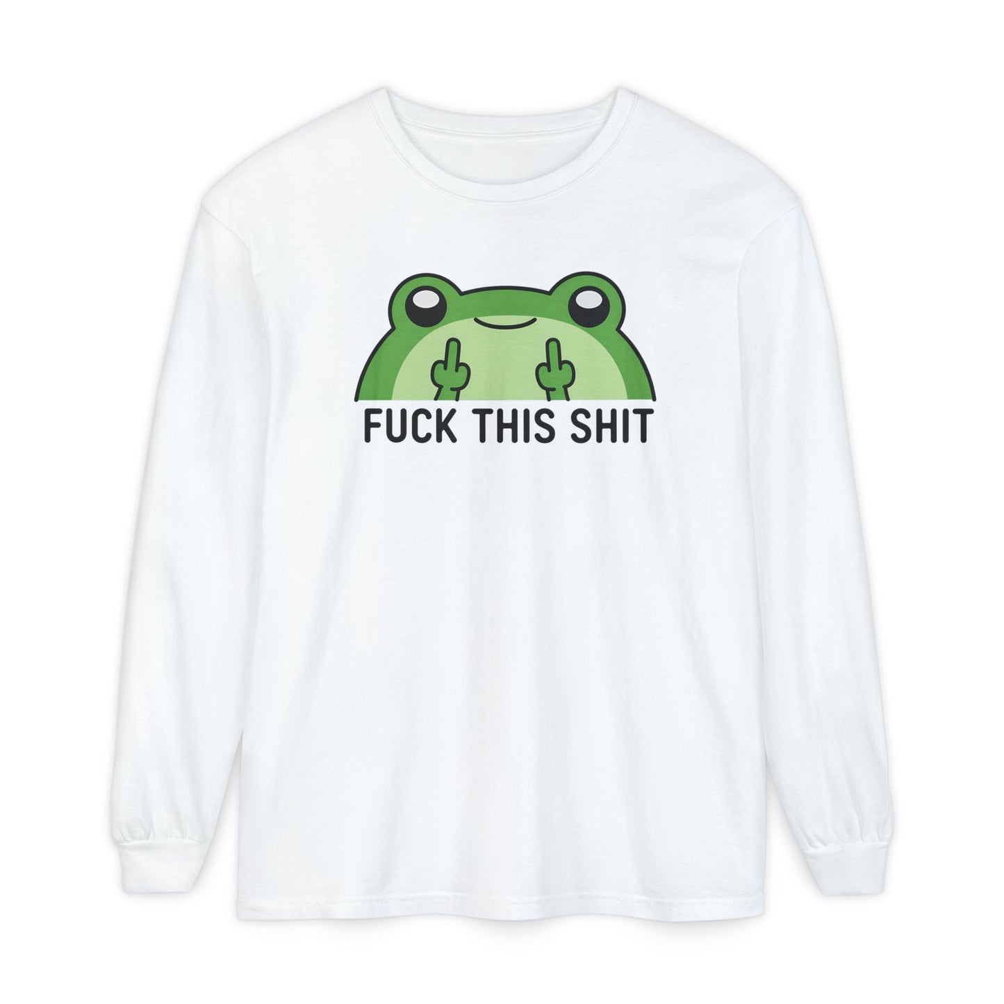 Funny Frog Graphic Long Sleeve T-Shirt, Humor Gift Shirt, Casual Everyday Wear, Unisex Tee, Birthday Gift, Sarcastic Apparel