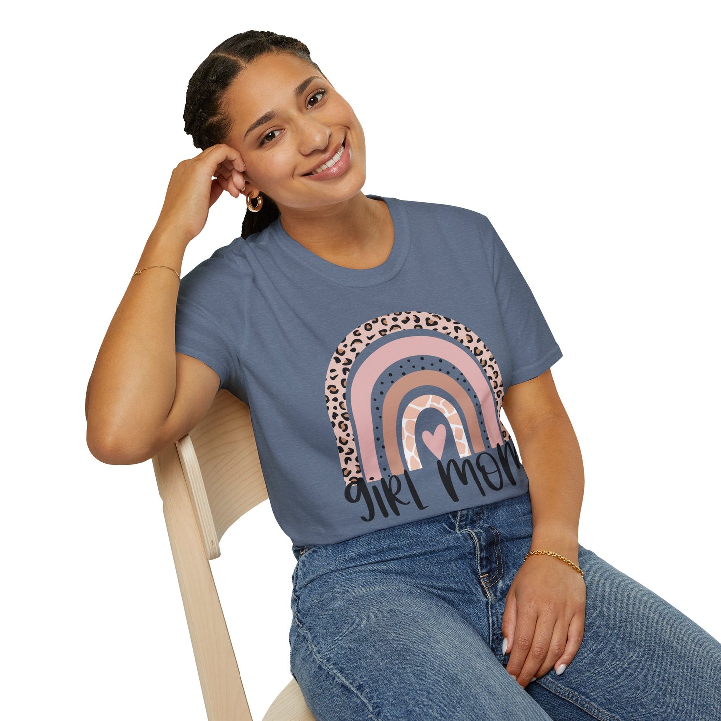 Girl Mom Rainbow T-Shirt Trendy Gift for Mother's Day