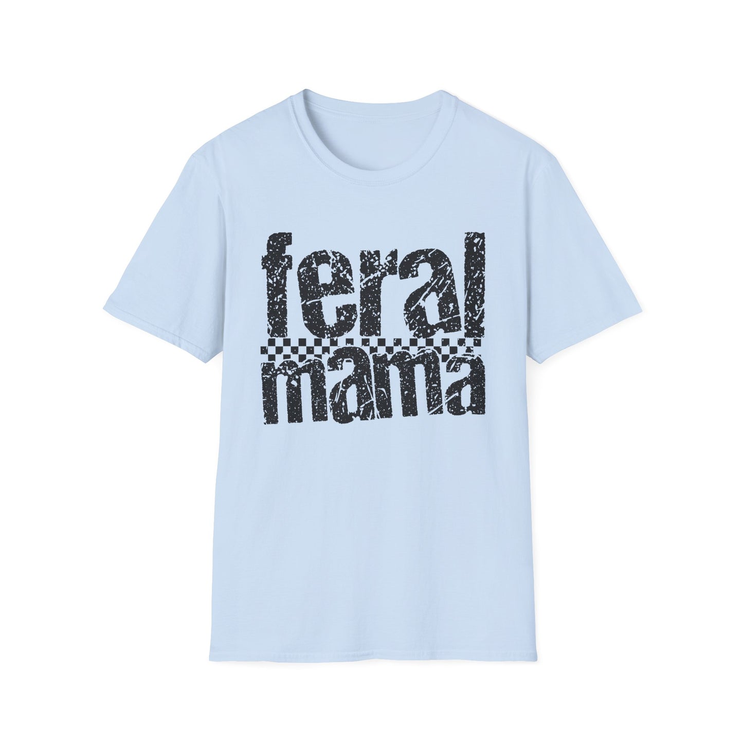 Feral Mama Unisex Softstyle T-Shirt, Funny Gift for Moms, Casual Wear, Graphic Tee, Mother's Day Present, Everyday Comfort