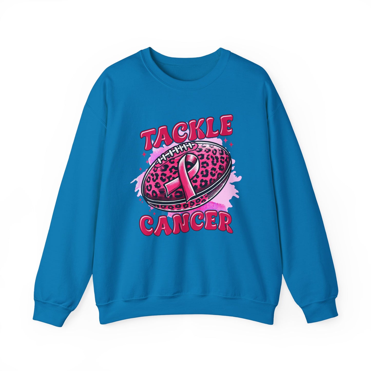 Breast Cancer Awareness Crewneck Sweatshirt | Tackle Cancer Apparel, Football Fan Wear, Pink Ribbon