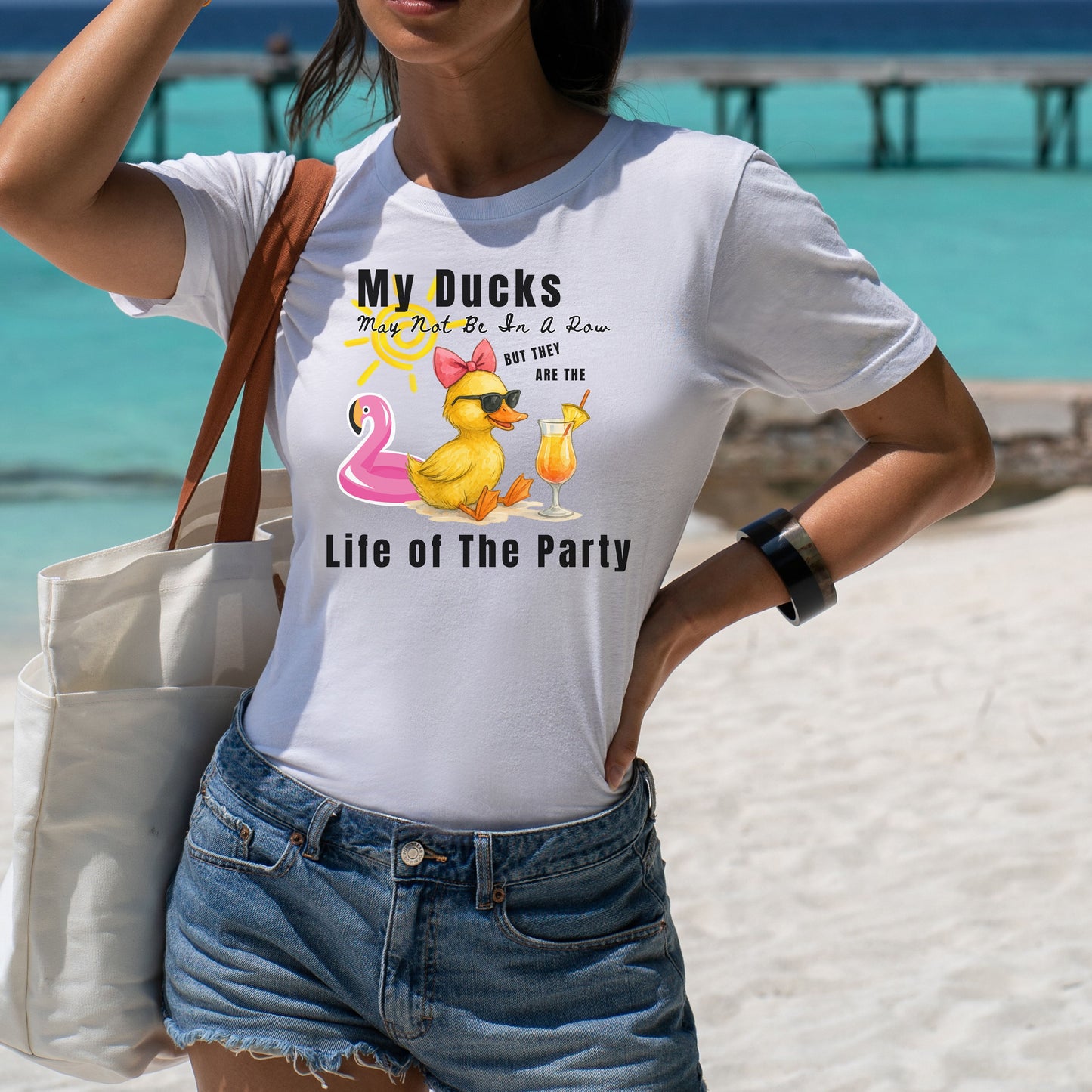 Duck - Life of The Party T-Shirt, Fun Summer Tee, Quirky Gift, Pool Party Shirt, Duck Lover Apparel