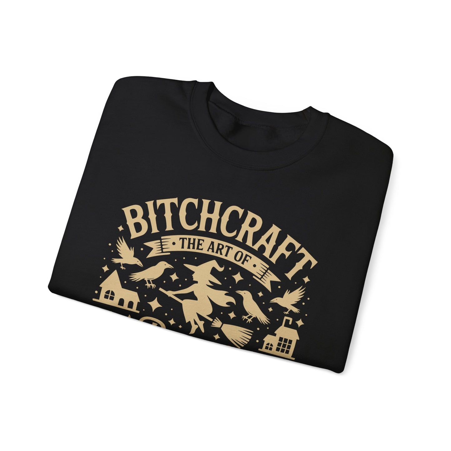 Bitchcraft Crewneck Sweatshirt, Cozy Witchy Apparel, Halloween Gift, Unisex Sweatshirt, Unique Gift for Her, Spooky Season Clothing