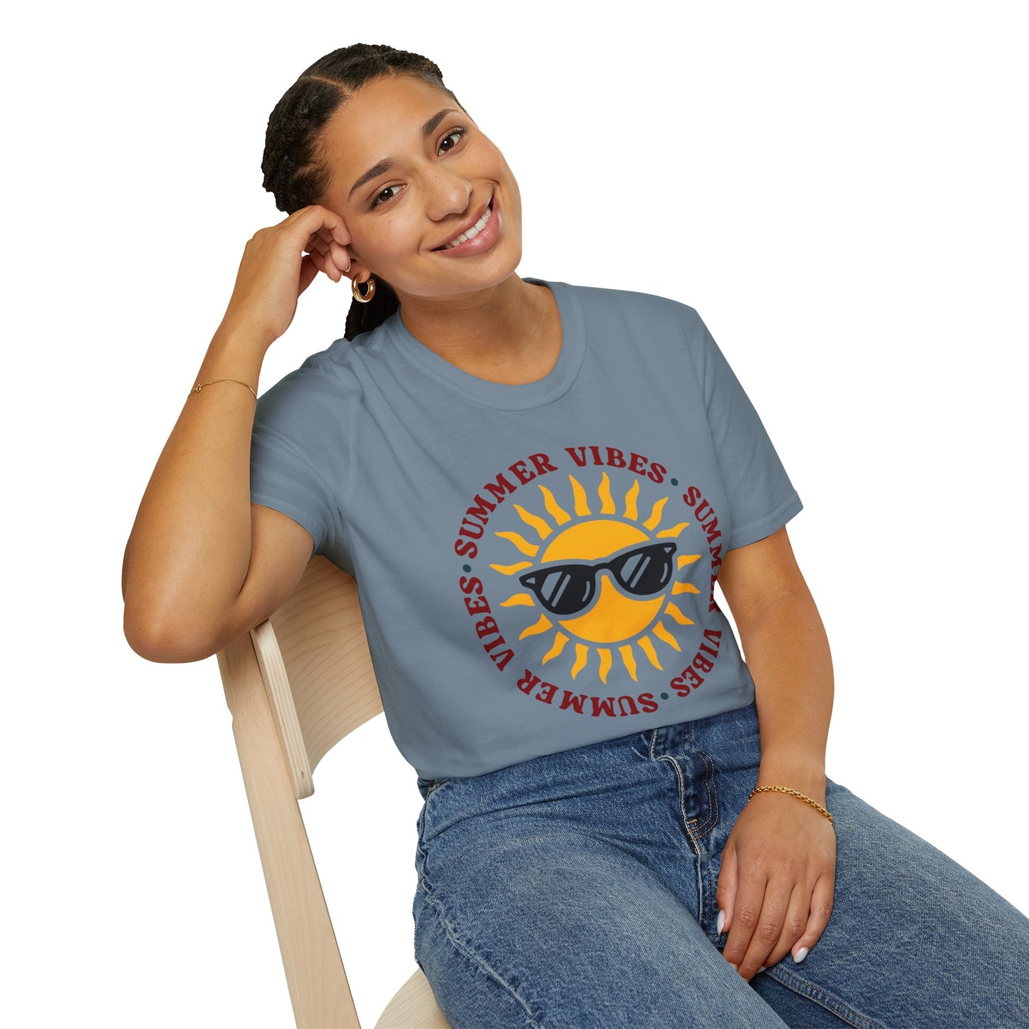 Summer Vibes – Bright Yellow Sun Tee