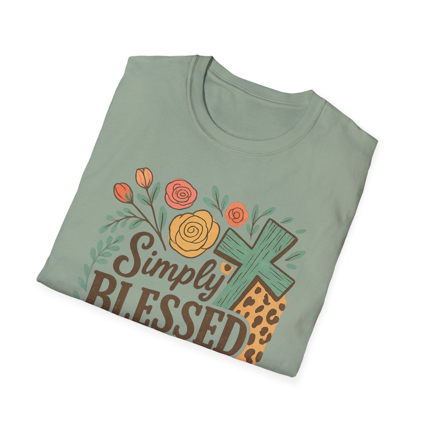 Simply Blessed Unisex Softstyle T-Shirt, Faith Shirt, Casual Gift, Christian Apparel, Spring Fashion, Inspirational Tee