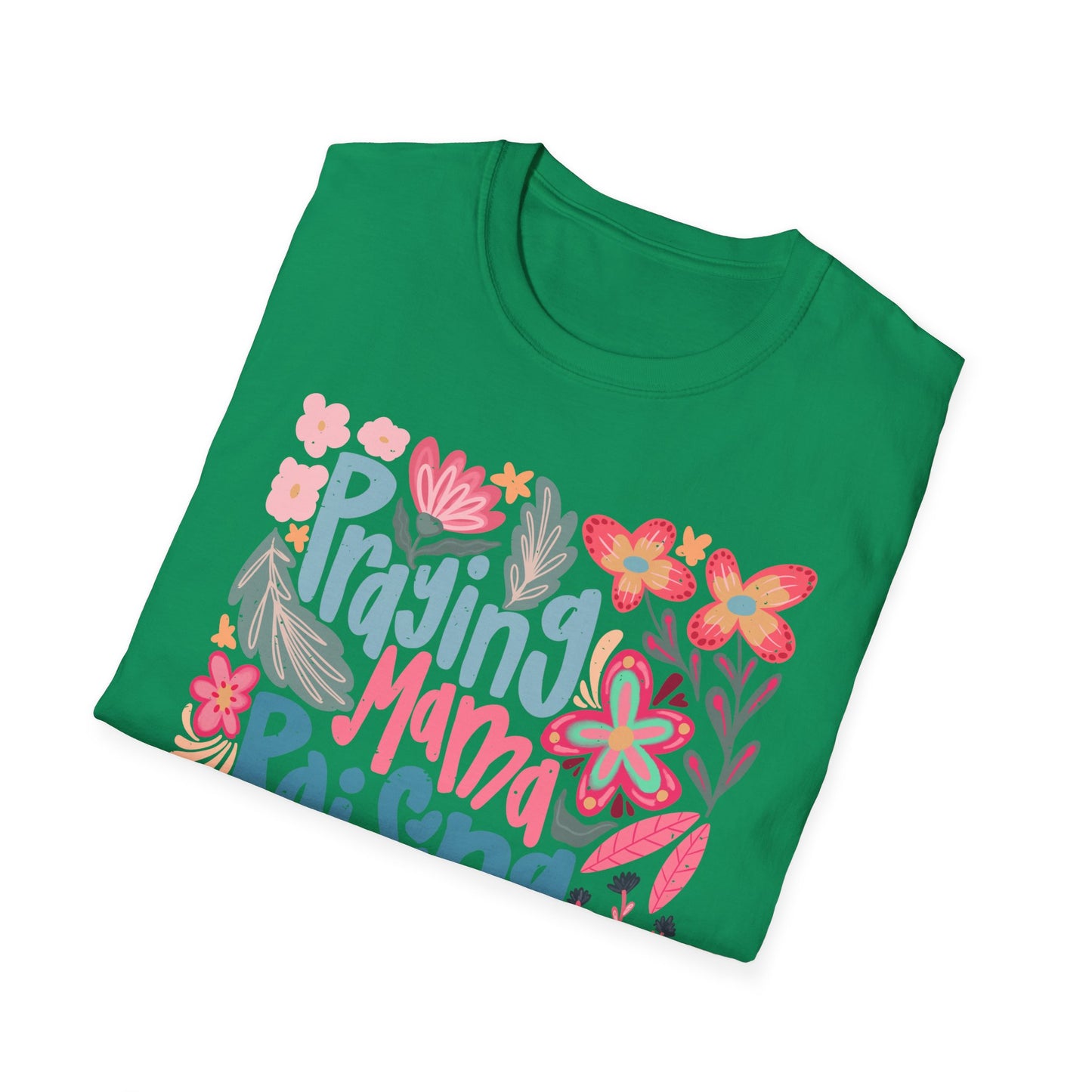 Praying Mama Raising Warriors T-Shirt | Unisex Softstyle Tee for Moms