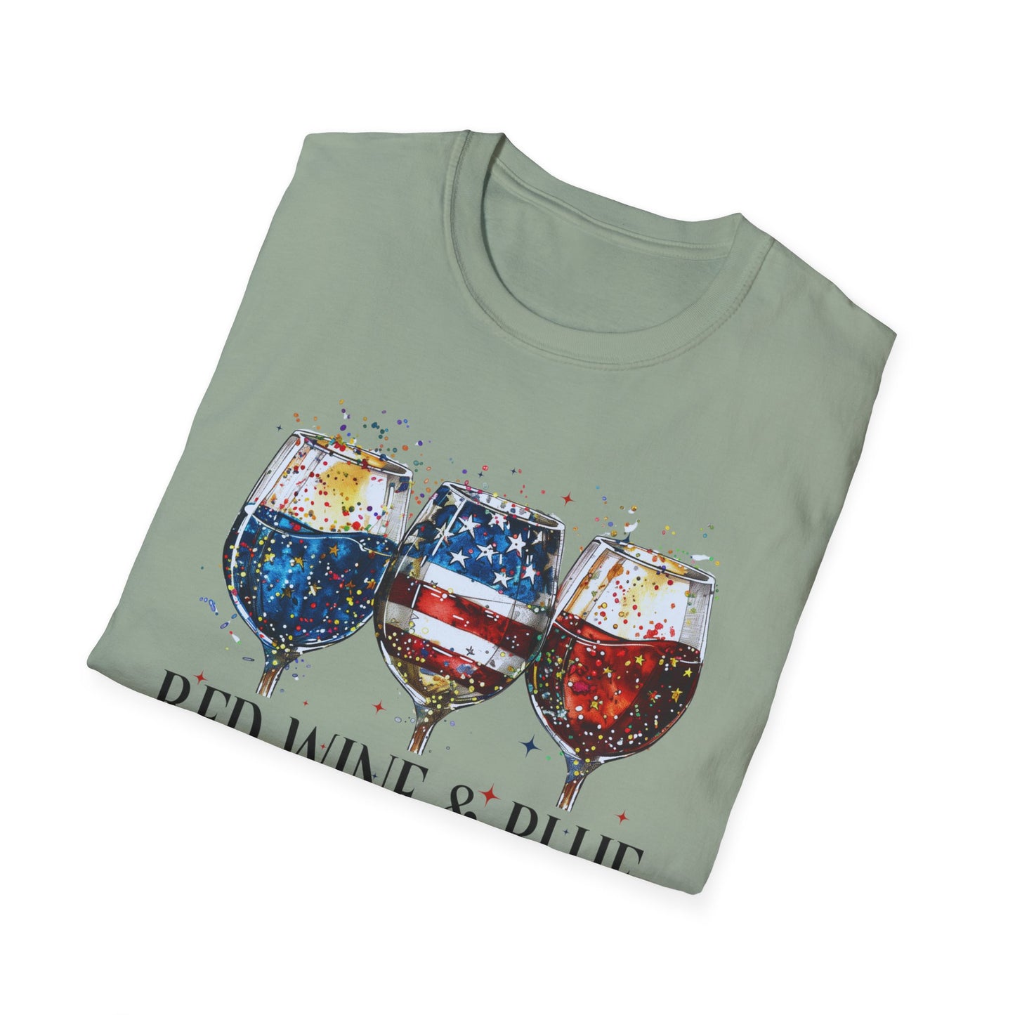 Patriotic Red Wine & Blue - T-Shirt