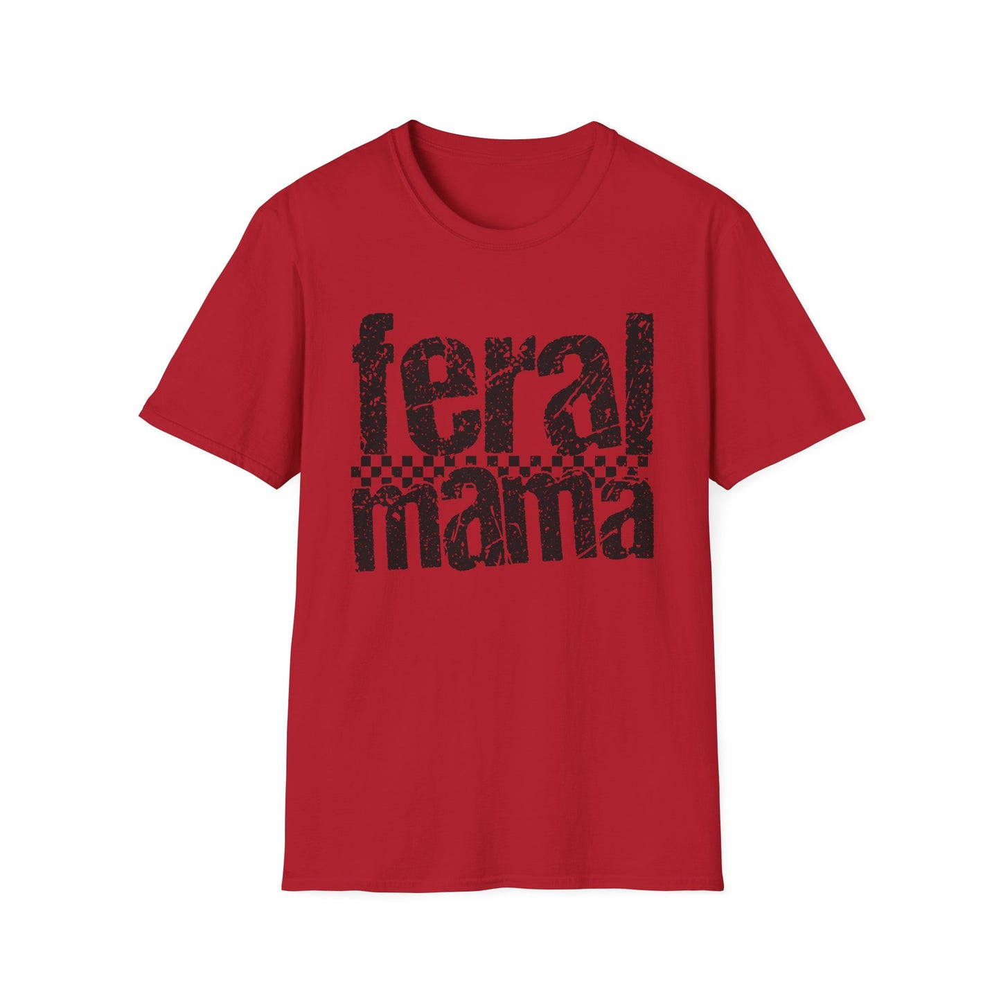Feral Mama Unisex Softstyle T-Shirt, Funny Gift for Moms, Casual Wear, Graphic Tee, Mother's Day Present, Everyday Comfort