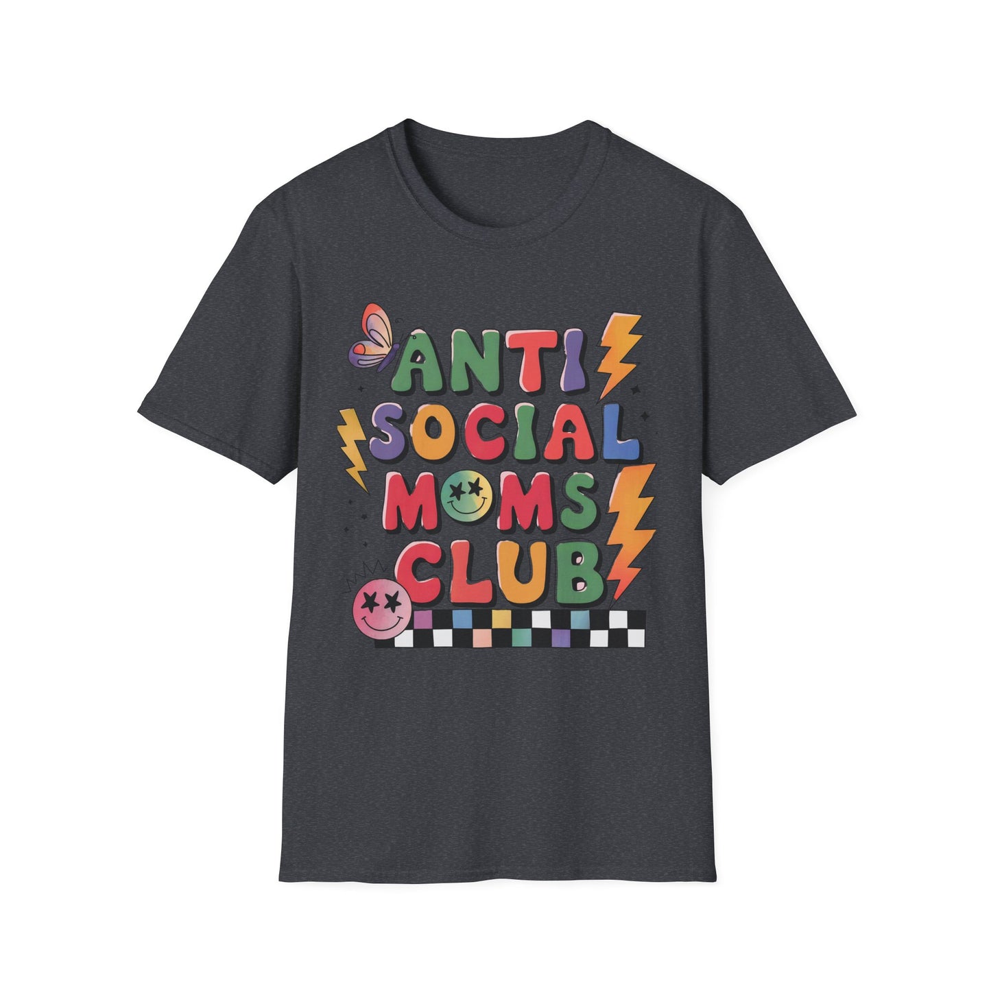 Anti Social Moms Club - Trendy Graphic Tee for Moms