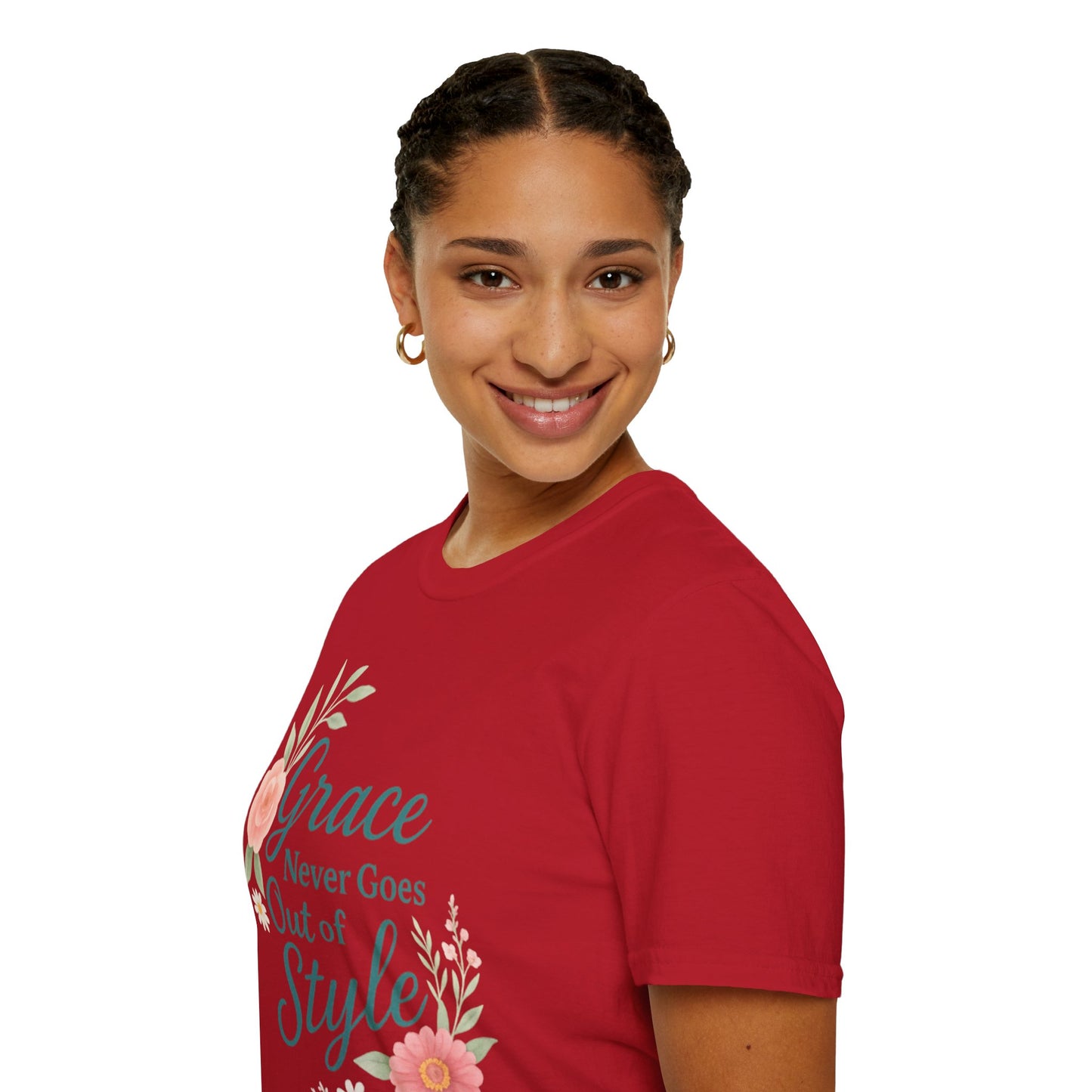 Grace Never Goes Out of Style - Floral Quote T-Shirt