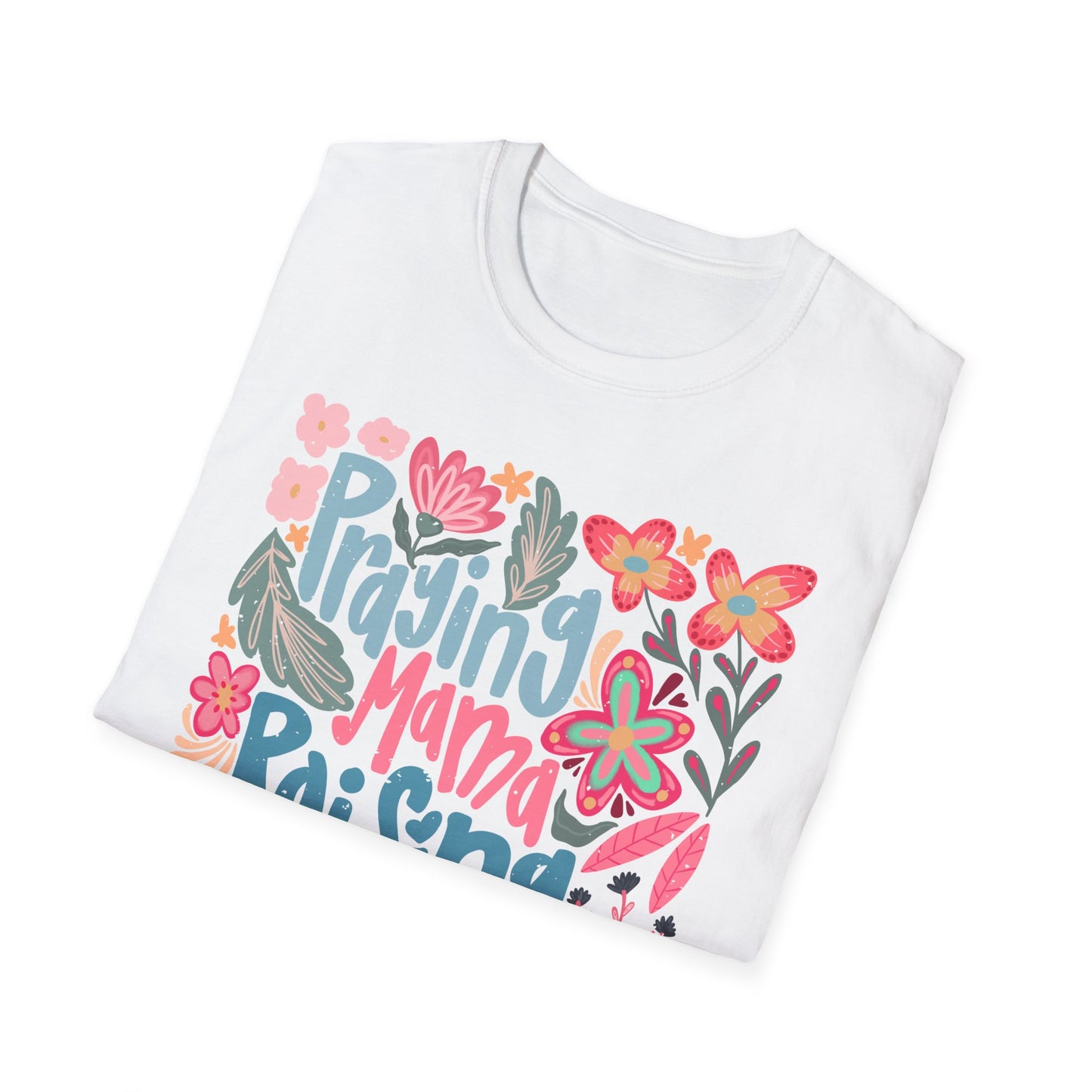 Praying Mama Raising Warriors T-Shirt | Unisex Softstyle Tee for Moms