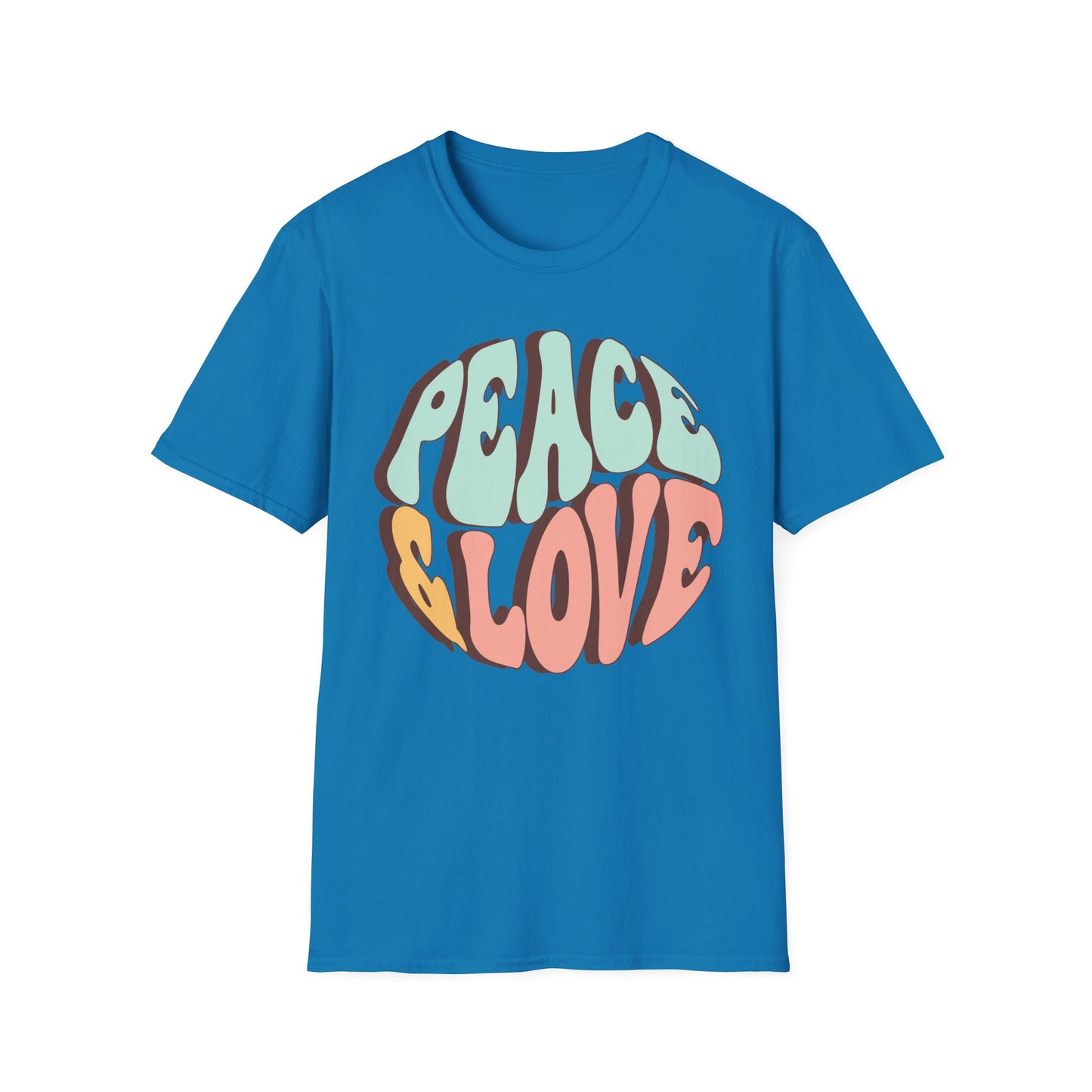 Peace & Love Unisex Softstyle T-Shirt - Retro Vibe for Casual Outings