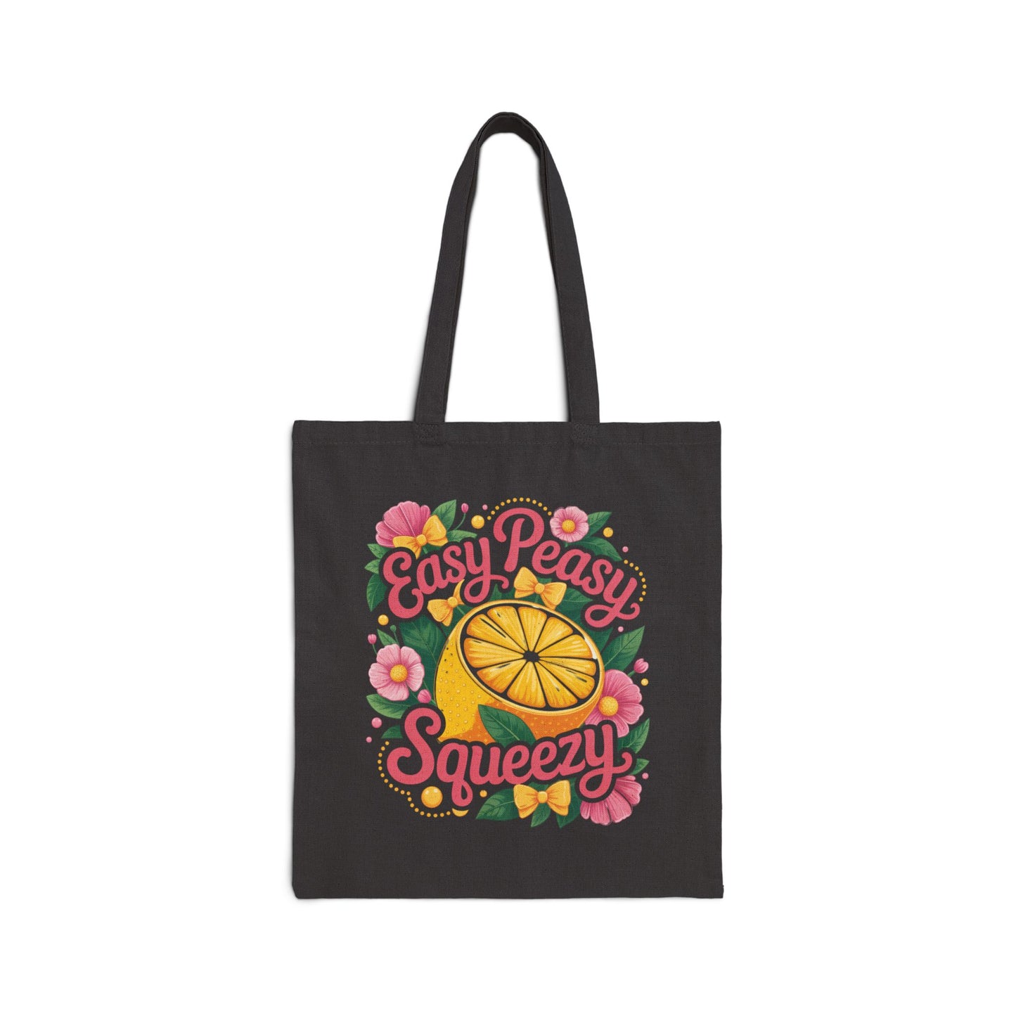 Sunshine Tote Bag - Easy Peasy Squeezy, Eco-Friendly Bag, Summer Tote, Floral Bag, Gift for Her, Beach Bag