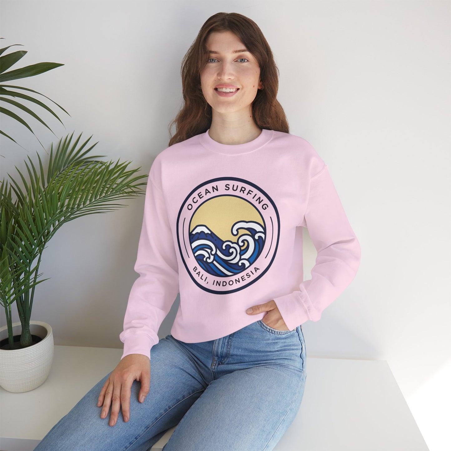 Ocean Surfing Bali Crewneck Sweatshirt - Unisex Heavy Blend