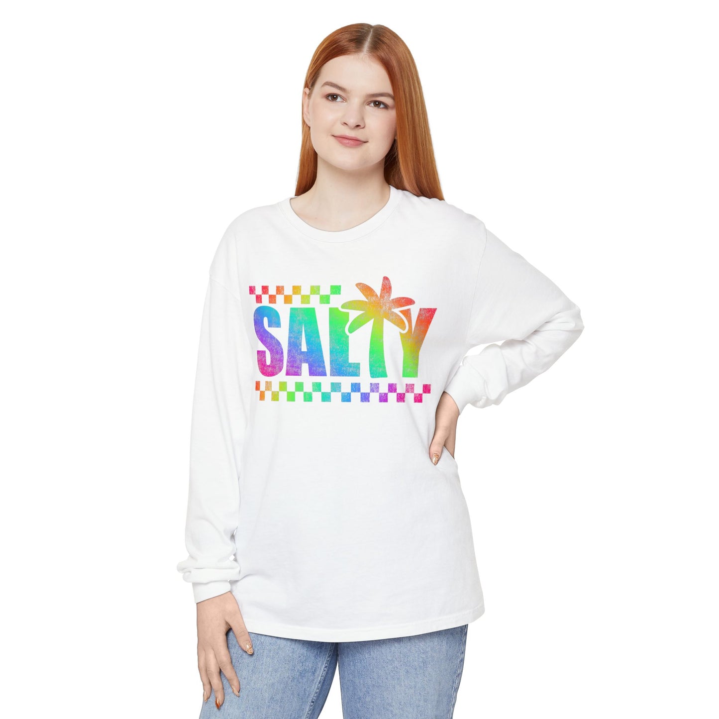 Colorful Long Sleeve T-Shirt | Summer Vibes, Beachwear, Unisex Fashion, Gift for Her/Him, Casual Wear