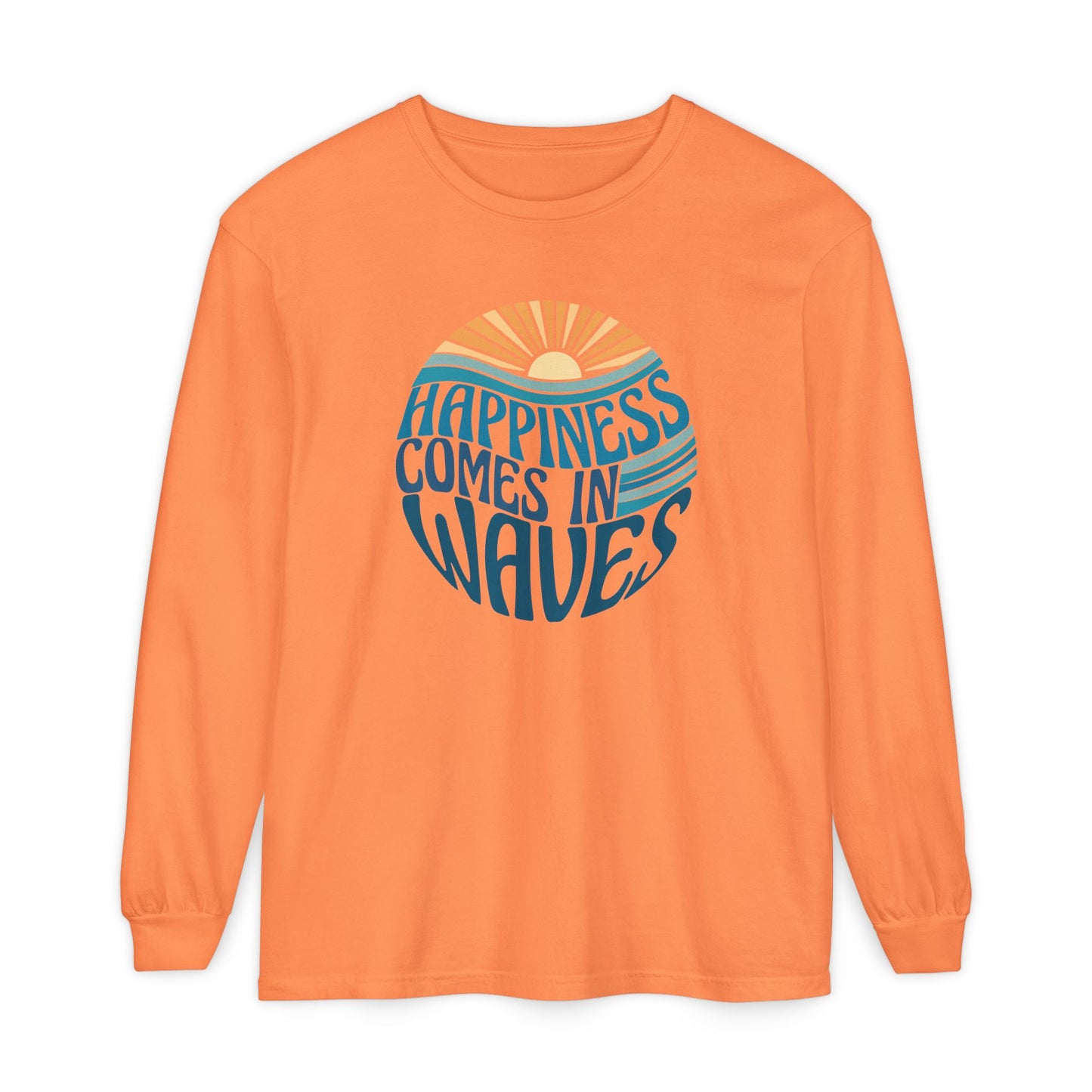 Happiness Comes in Waves Tee, Beachwear, Casual Outfit, Gift for Ocean Lovers, Summer Apparel