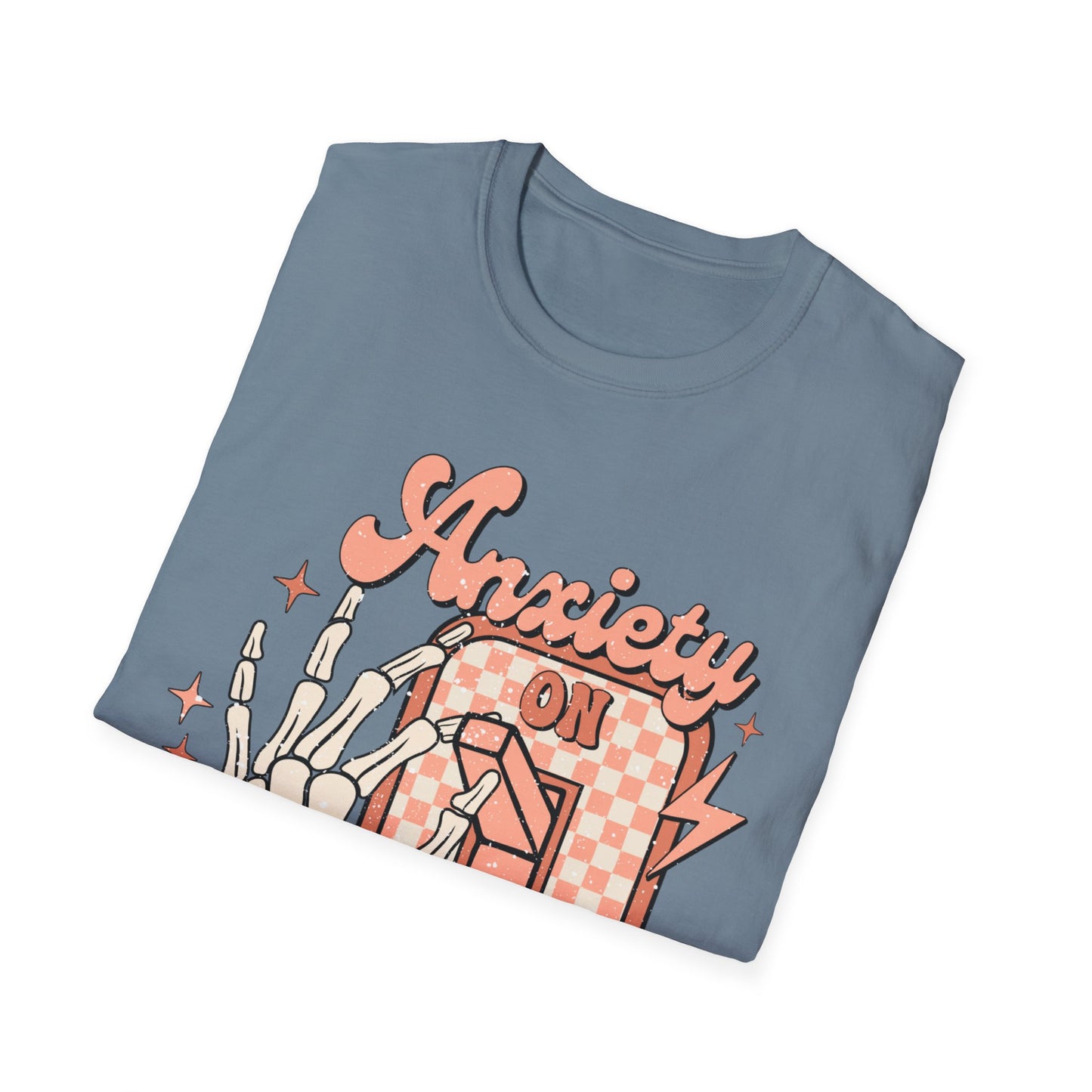 Anxiety On/Off Unisex Softstyle T-Shirt - Trendy Graphic Tee