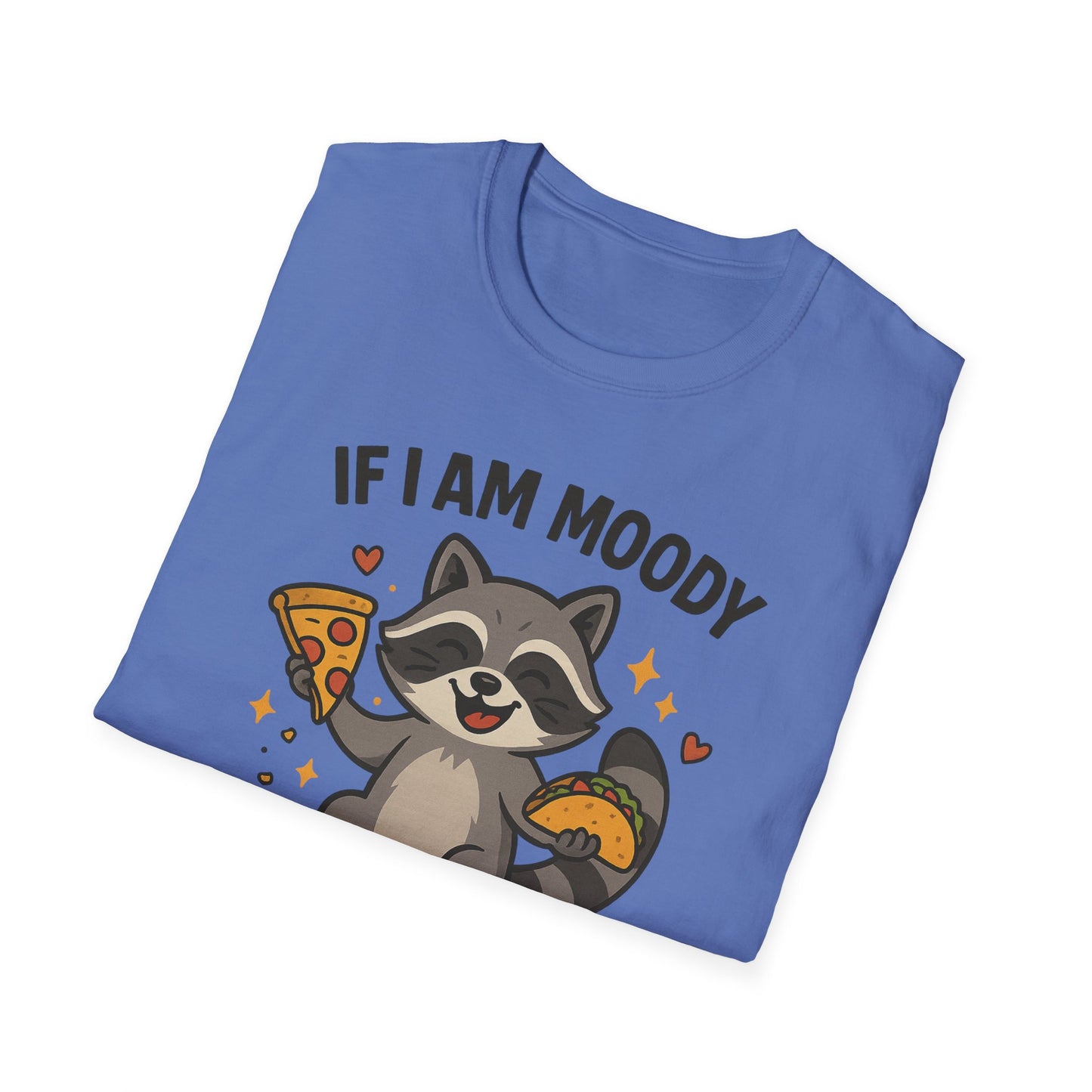 Funny Moody Raccoon T-Shirt - 'If I Am Moody Then Give Me Foody'