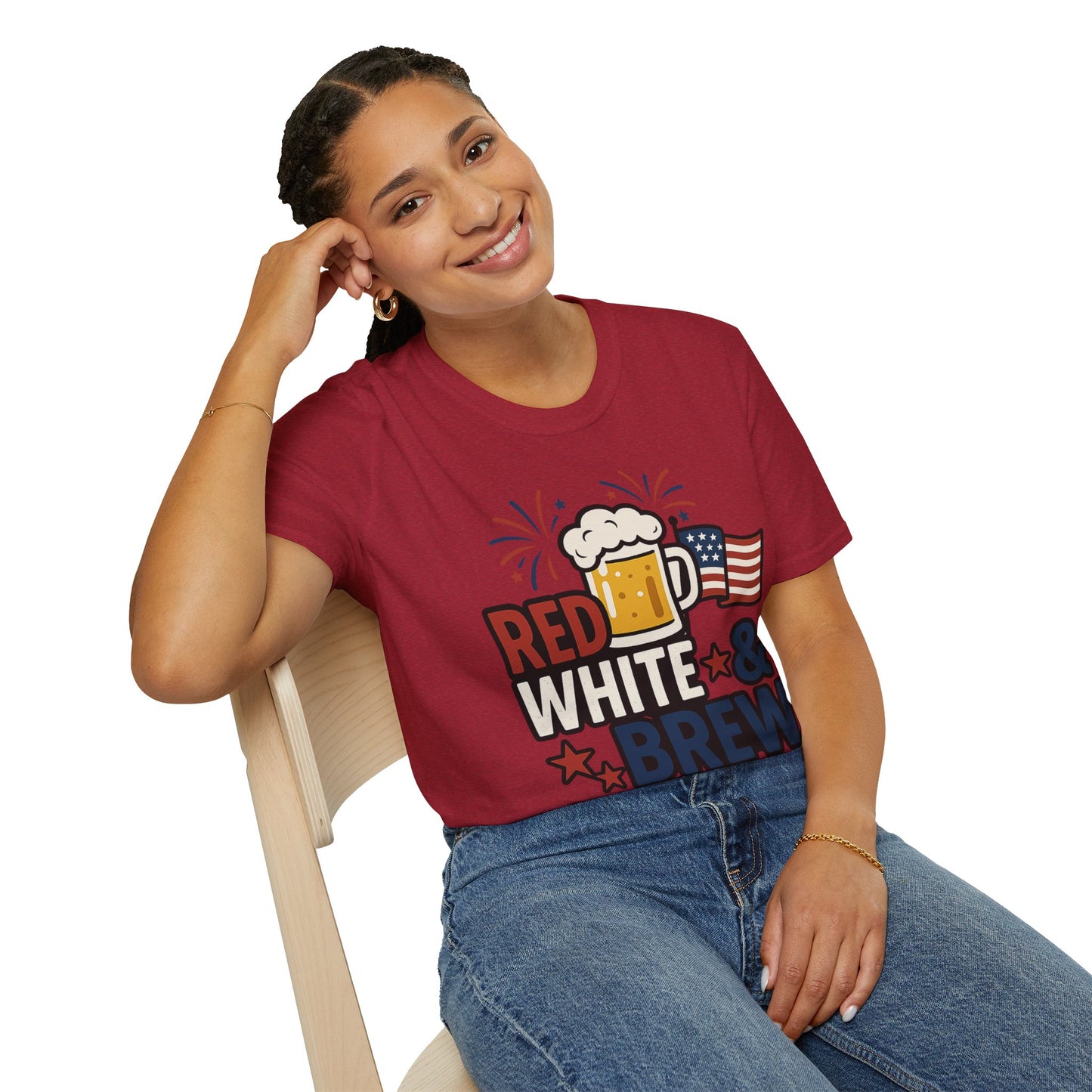 Red, White & Brew T-Shirt - Perfect for BBQs and Celebrations