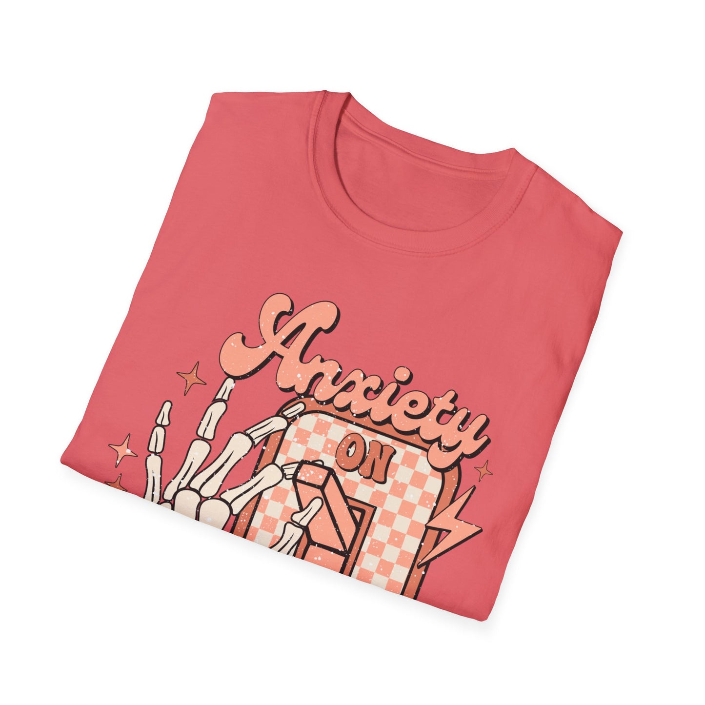 Anxiety On/Off Unisex Softstyle T-Shirt - Trendy Graphic Tee