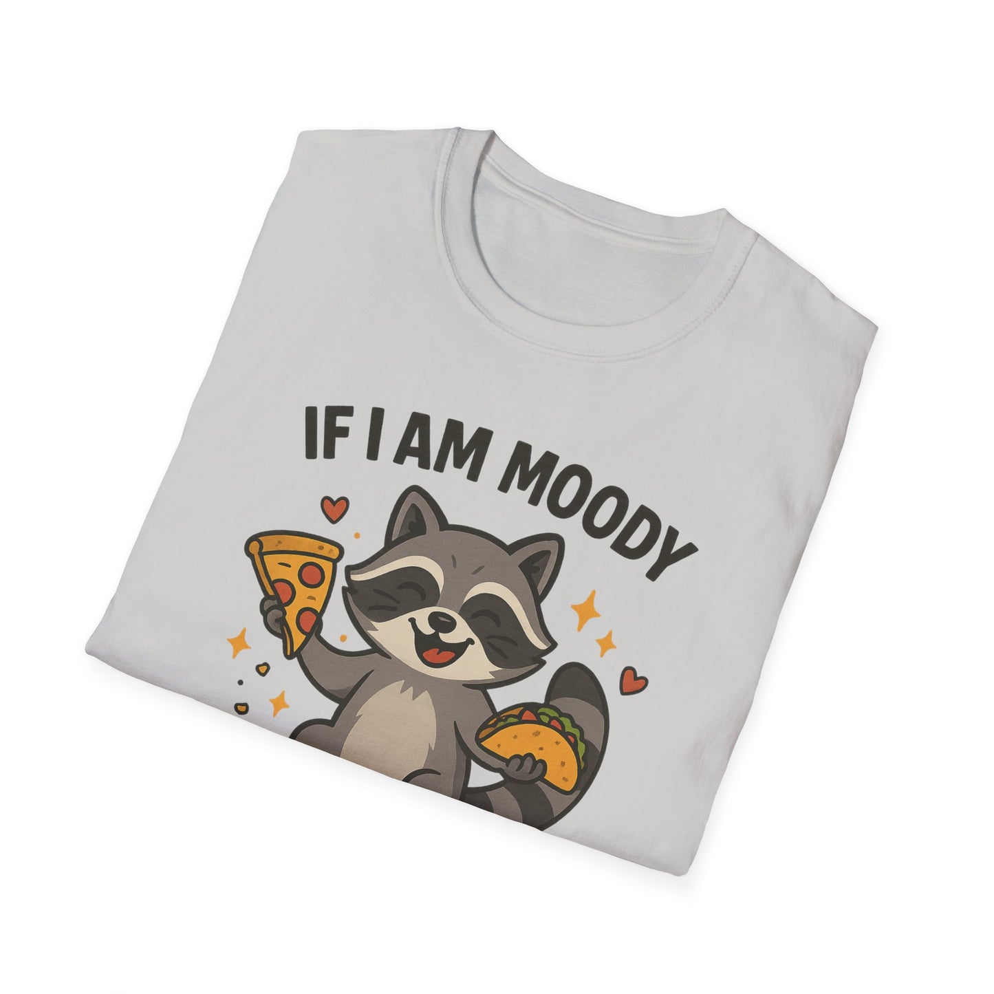 Funny Moody Raccoon T-Shirt - 'If I Am Moody Then Give Me Foody'