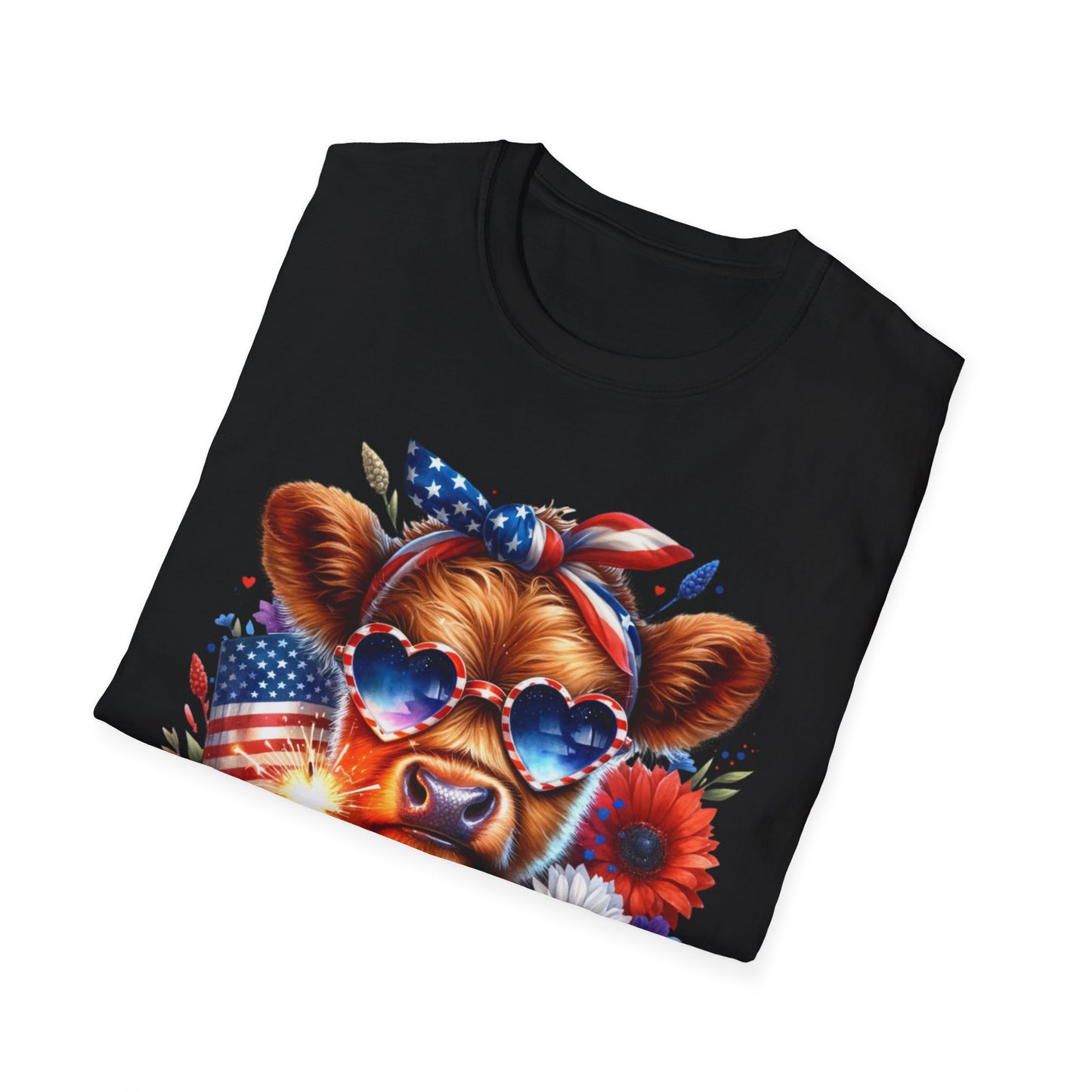 Patriotic Cow T-Shirt - Tee for Summer Celebrations