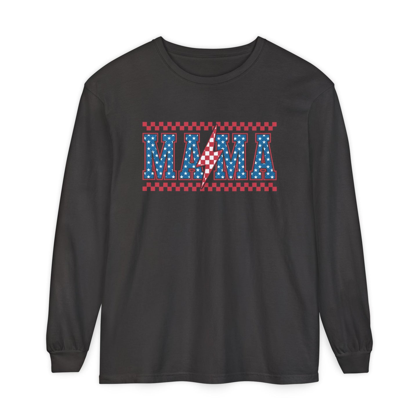 Unisex Long Sleeve T-Shirt, Festive Mama Top, Gift for Moms, Summer BBQ Shirt, Patriotic Apparel, Casual Everyday Wear