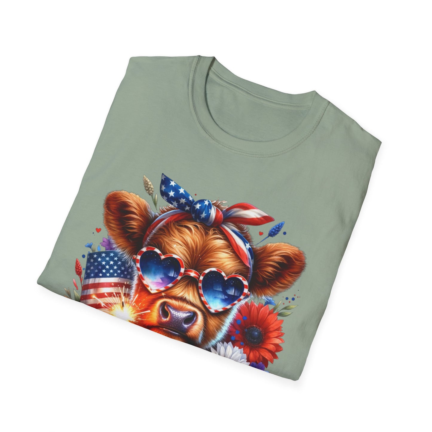 Patriotic Cow T-Shirt - Tee for Summer Celebrations