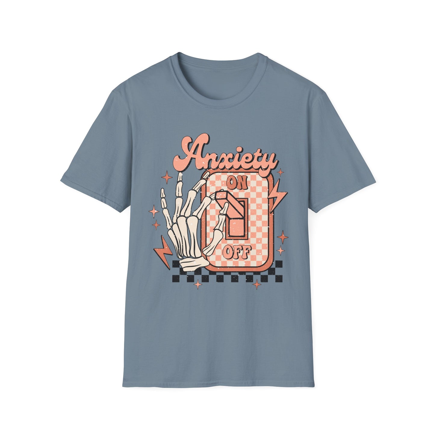 Anxiety On/Off Unisex Softstyle T-Shirt - Trendy Graphic Tee
